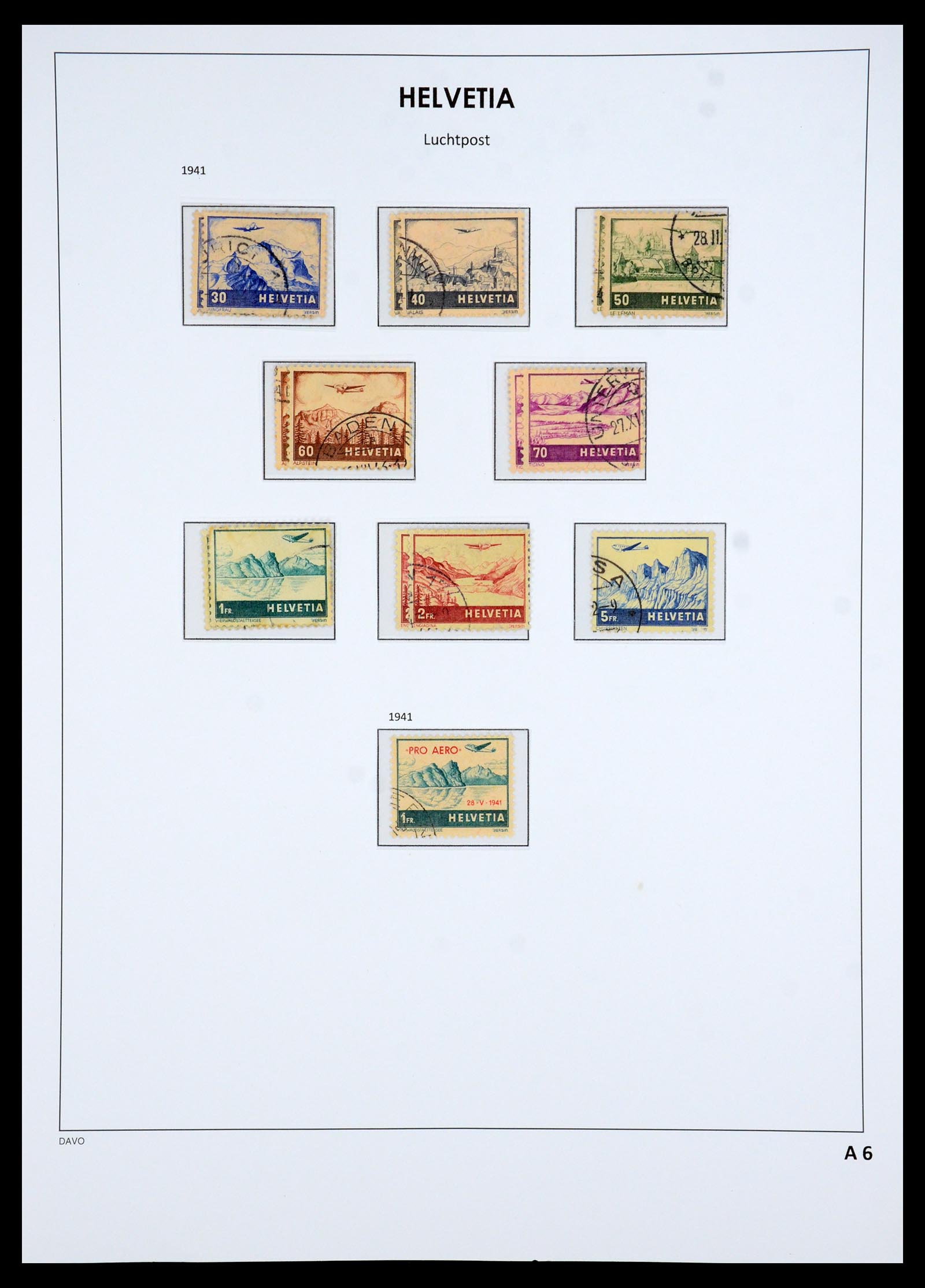 35759 010 - Postzegelverzameling 35759 Zwitserland luchtpost 1919-1961.