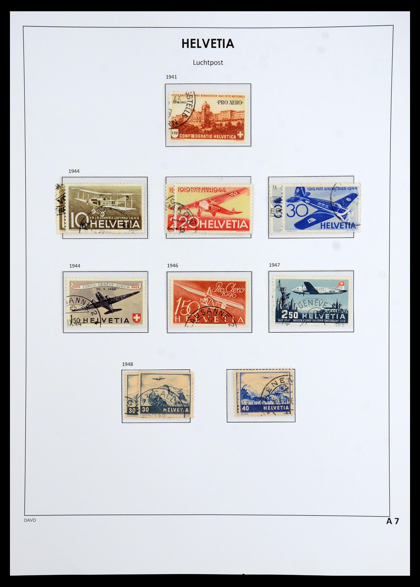 35759 011 - Postzegelverzameling 35759 Zwitserland luchtpost 1919-1961.
