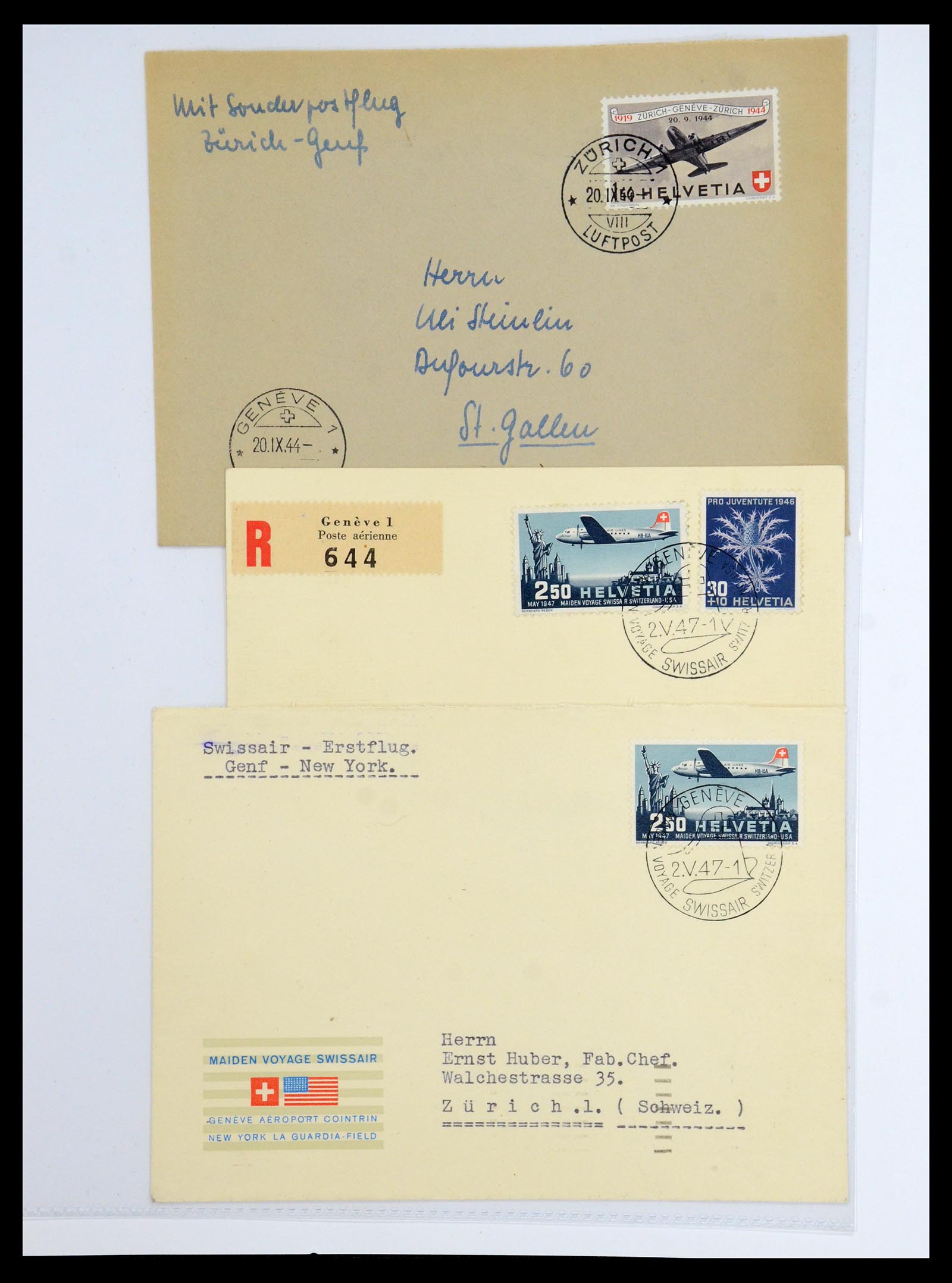 35759 014 - Stamp Collection 35759 Switzerland airmail 1919-1961.