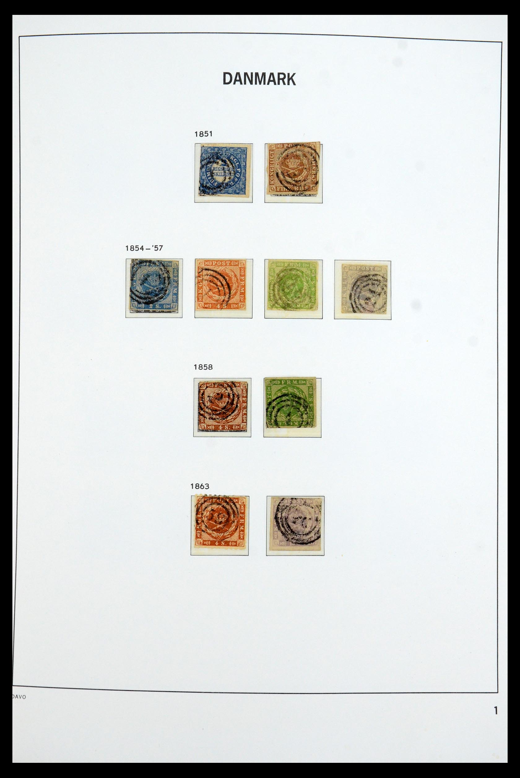 35760 001 - Postzegelverzameling 35760 Denemarken 1851-1995.