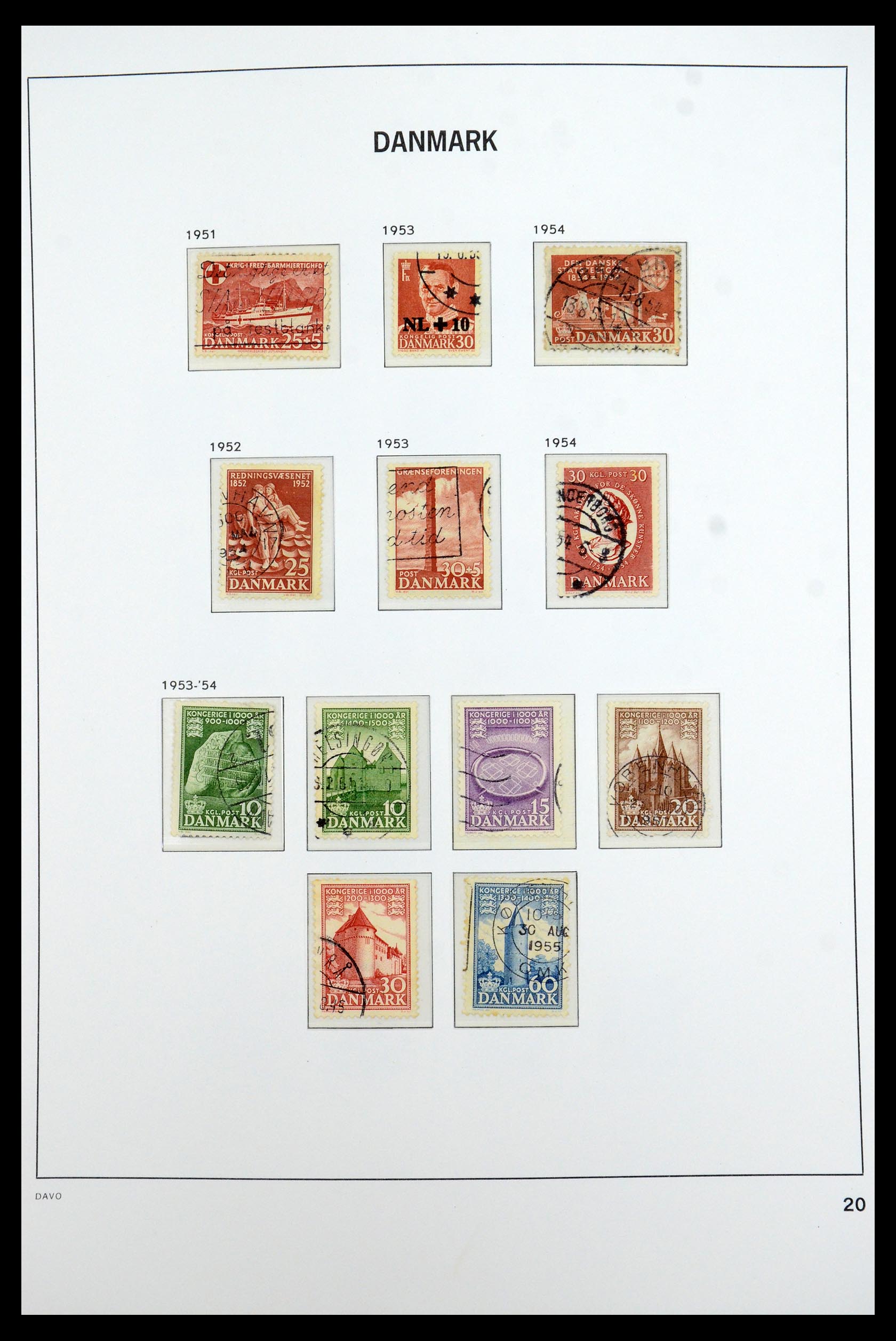 35760 020 - Postzegelverzameling 35760 Denemarken 1851-1995.