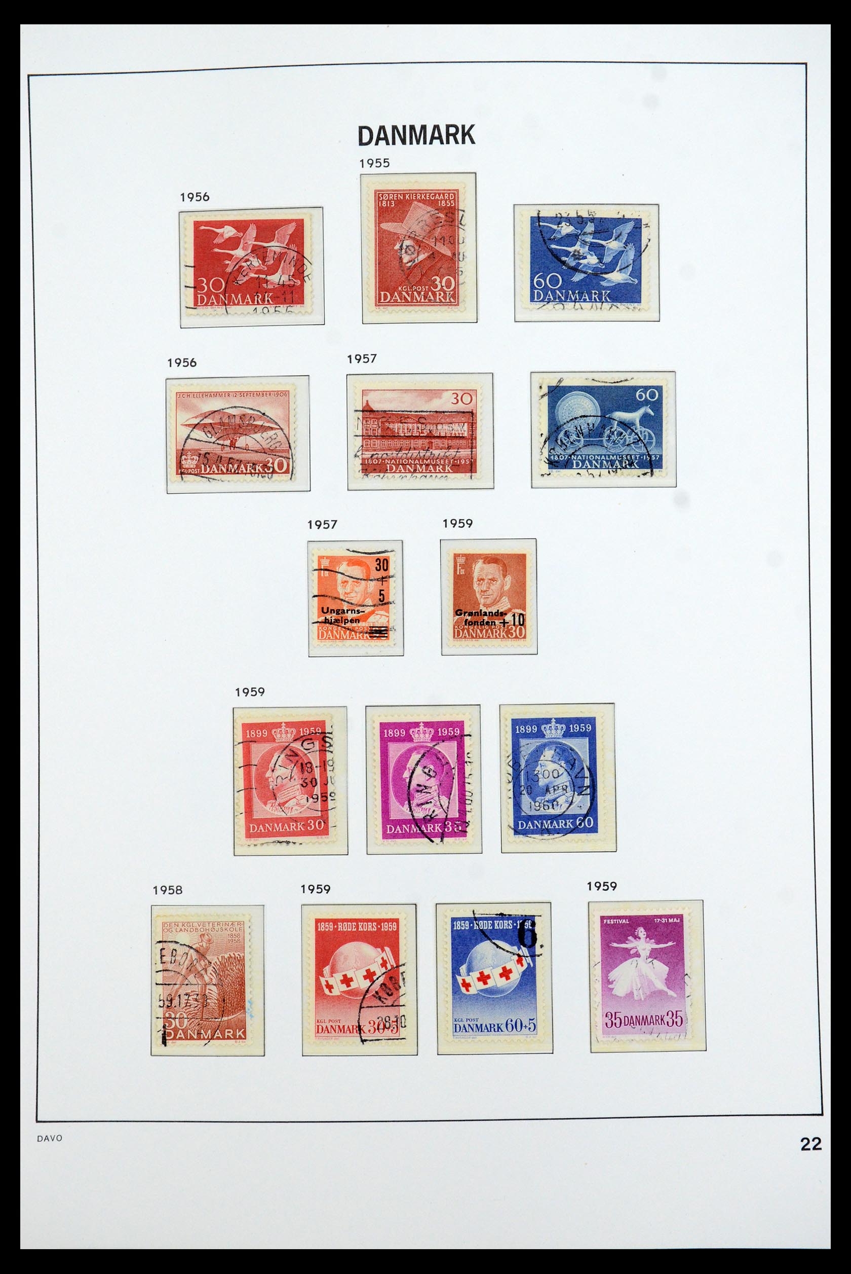 35760 022 - Postzegelverzameling 35760 Denemarken 1851-1995.