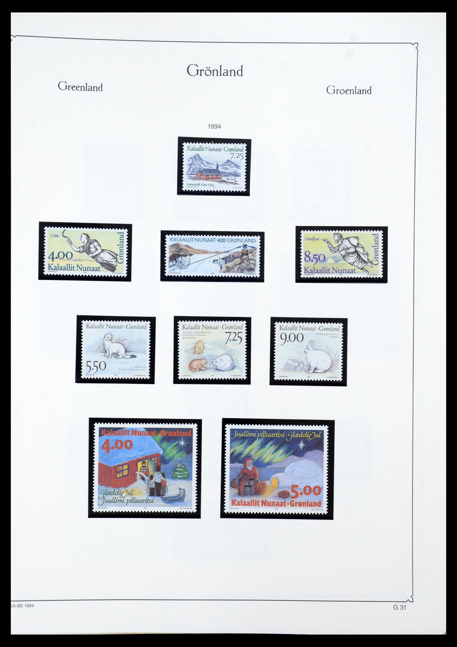 35761 032 - Postzegelverzameling 35761 Groenland 1938-2001.