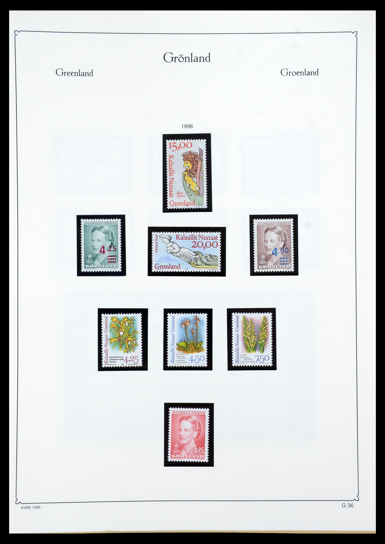 35761 037 - Postzegelverzameling 35761 Groenland 1938-2001.