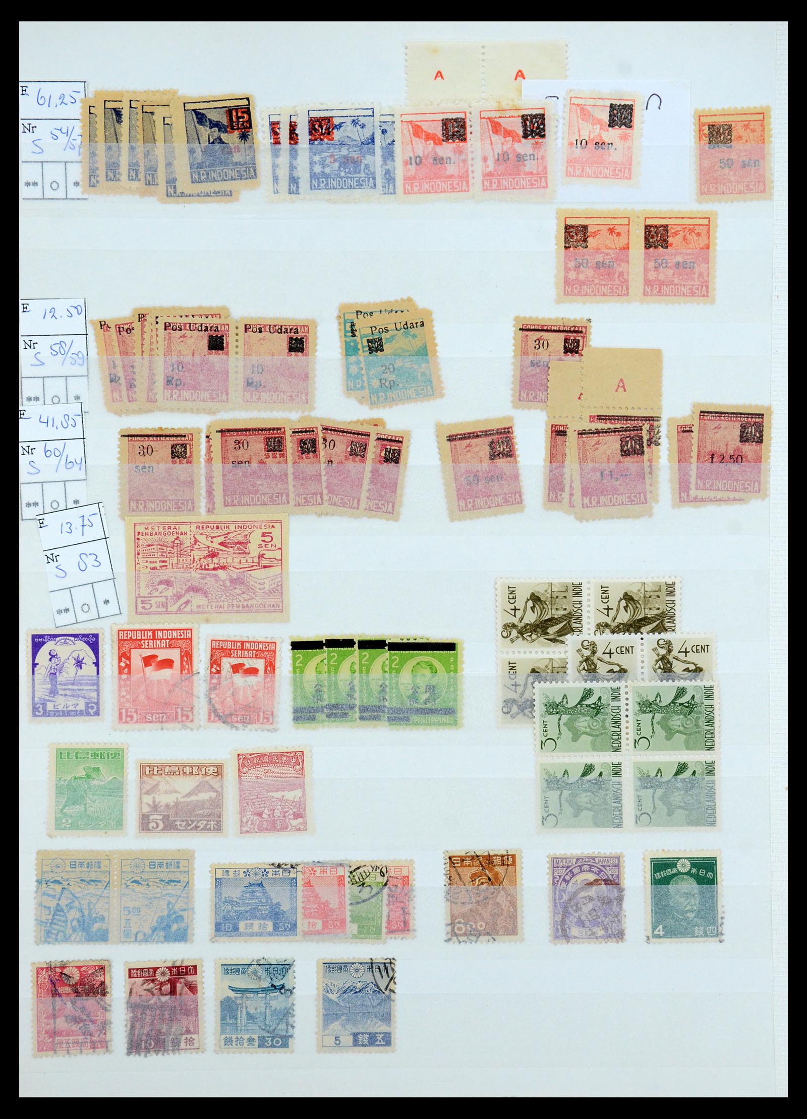 35767 009 - Postzegelverzameling 35767 Nederlands Indië Japanse bezetting/interim