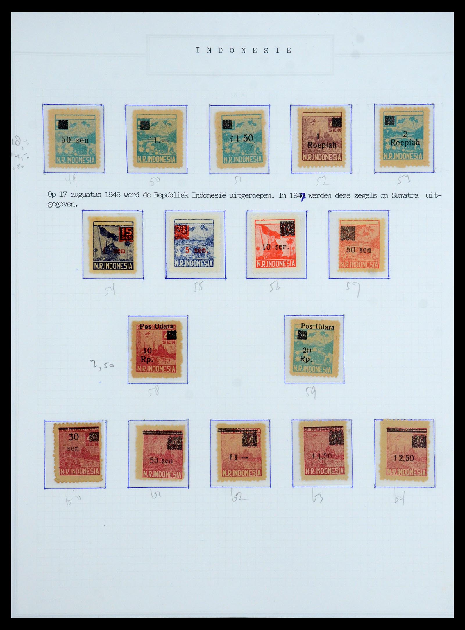 35767 014 - Postzegelverzameling 35767 Nederlands Indië Japanse bezetting/interim