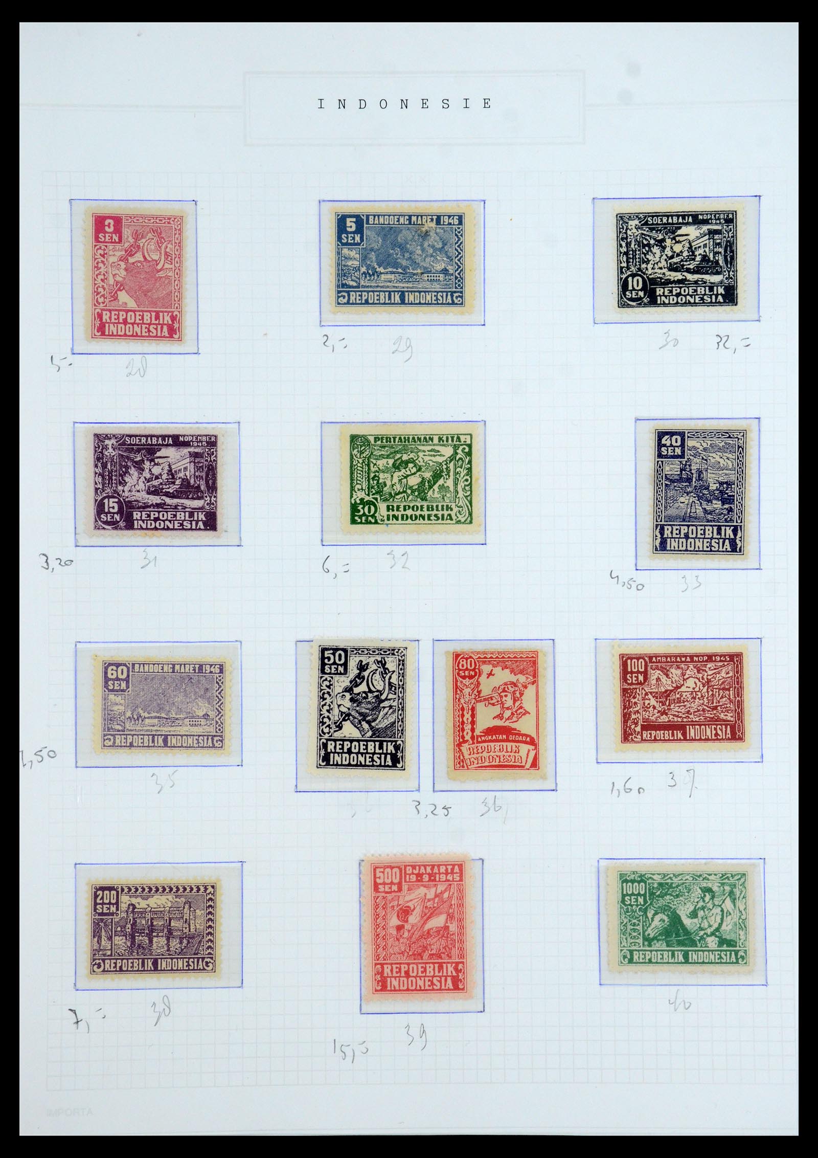 35767 016 - Postzegelverzameling 35767 Nederlands Indië Japanse bezetting/interim