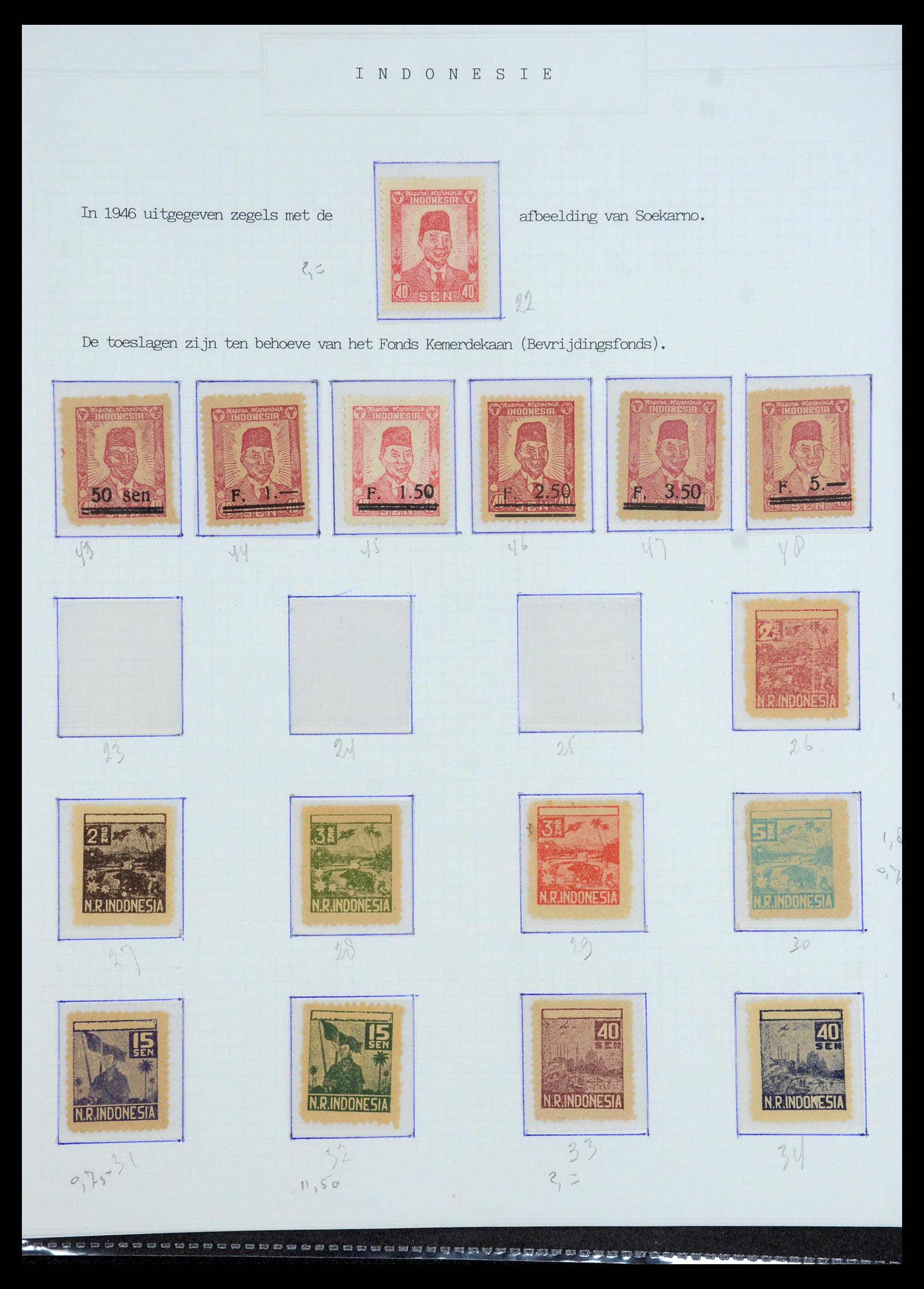 35767 017 - Postzegelverzameling 35767 Nederlands Indië Japanse bezetting/interim