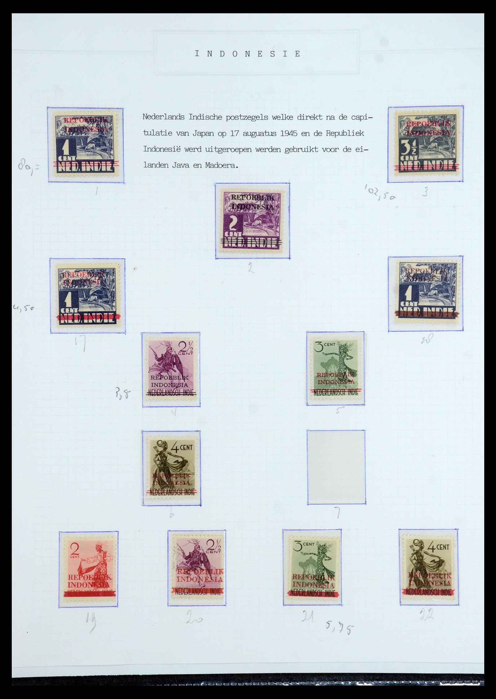 35767 019 - Postzegelverzameling 35767 Nederlands Indië Japanse bezetting/interim