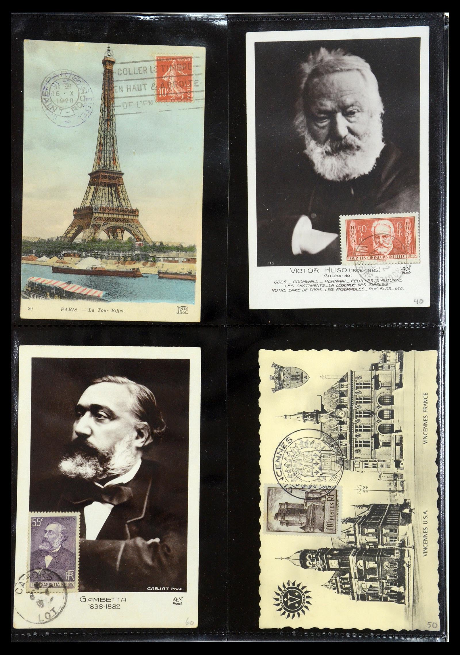 35770 001 - Postzegelverzameling 35770 Frankrijk maximumkaarten 1936(!)-1990.