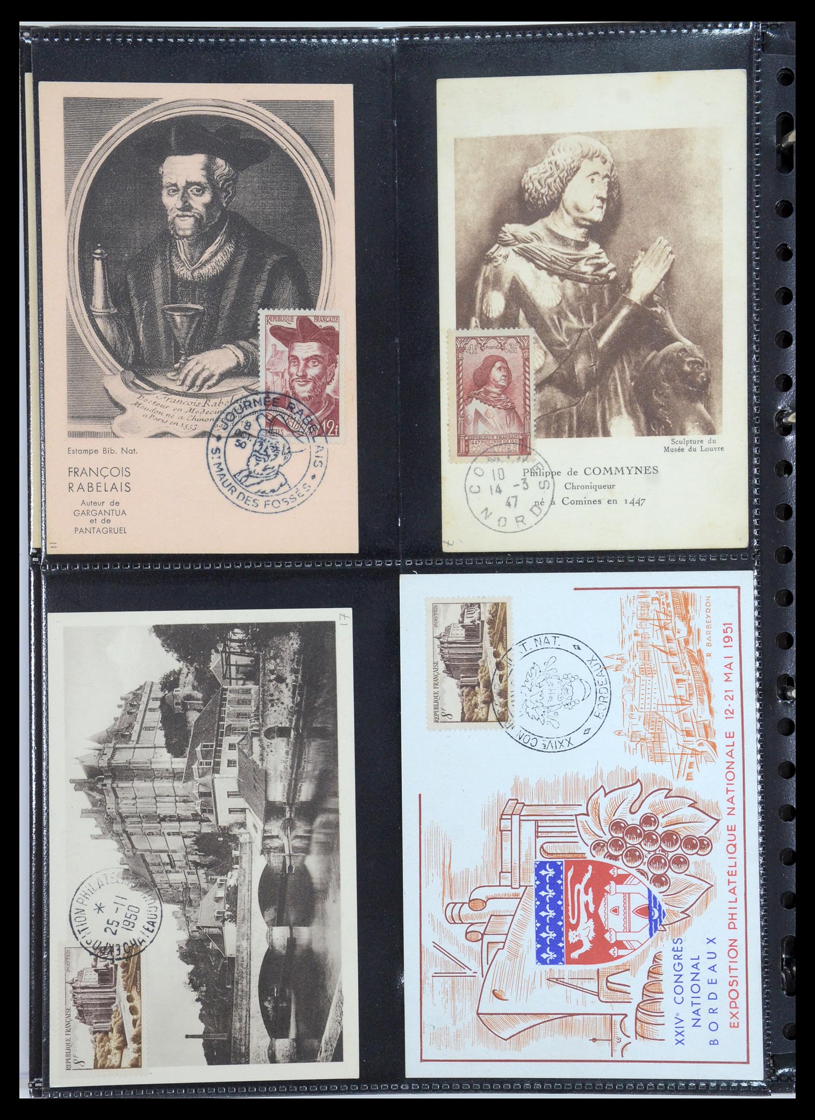35770 018 - Postzegelverzameling 35770 Frankrijk maximumkaarten 1936(!)-1990.