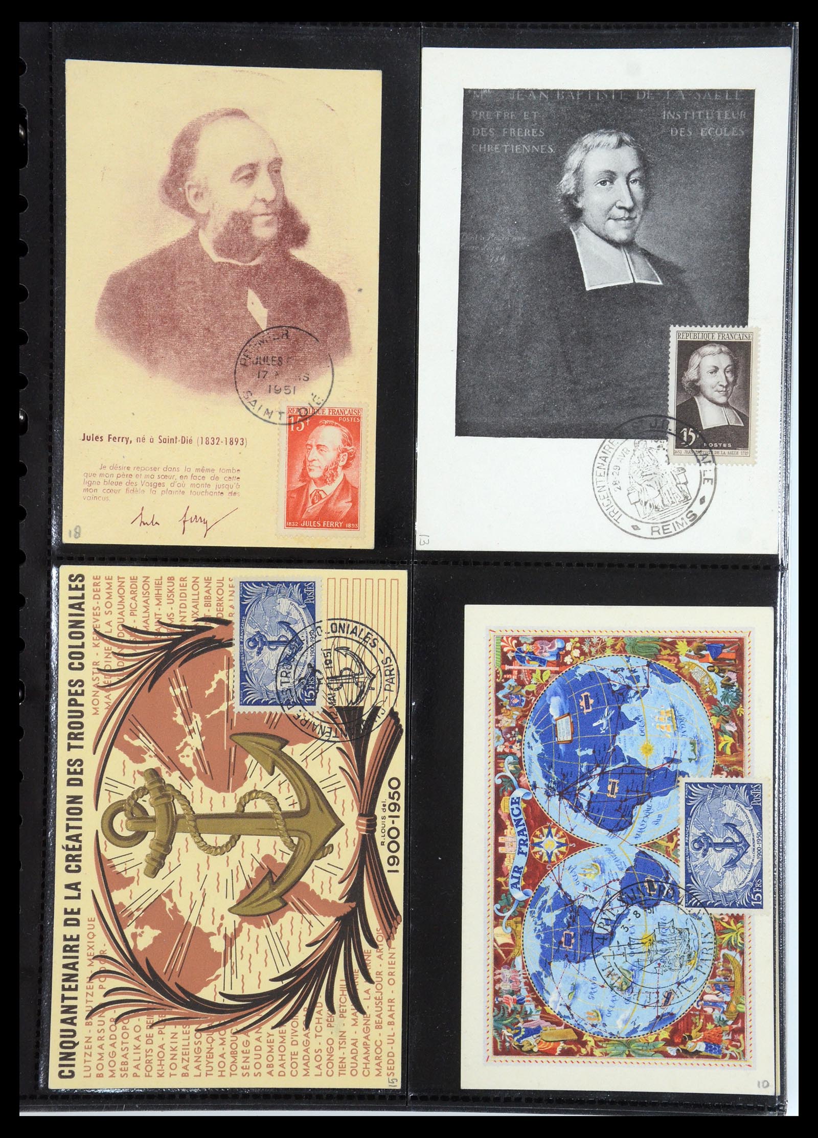 35770 019 - Postzegelverzameling 35770 Frankrijk maximumkaarten 1936(!)-1990.