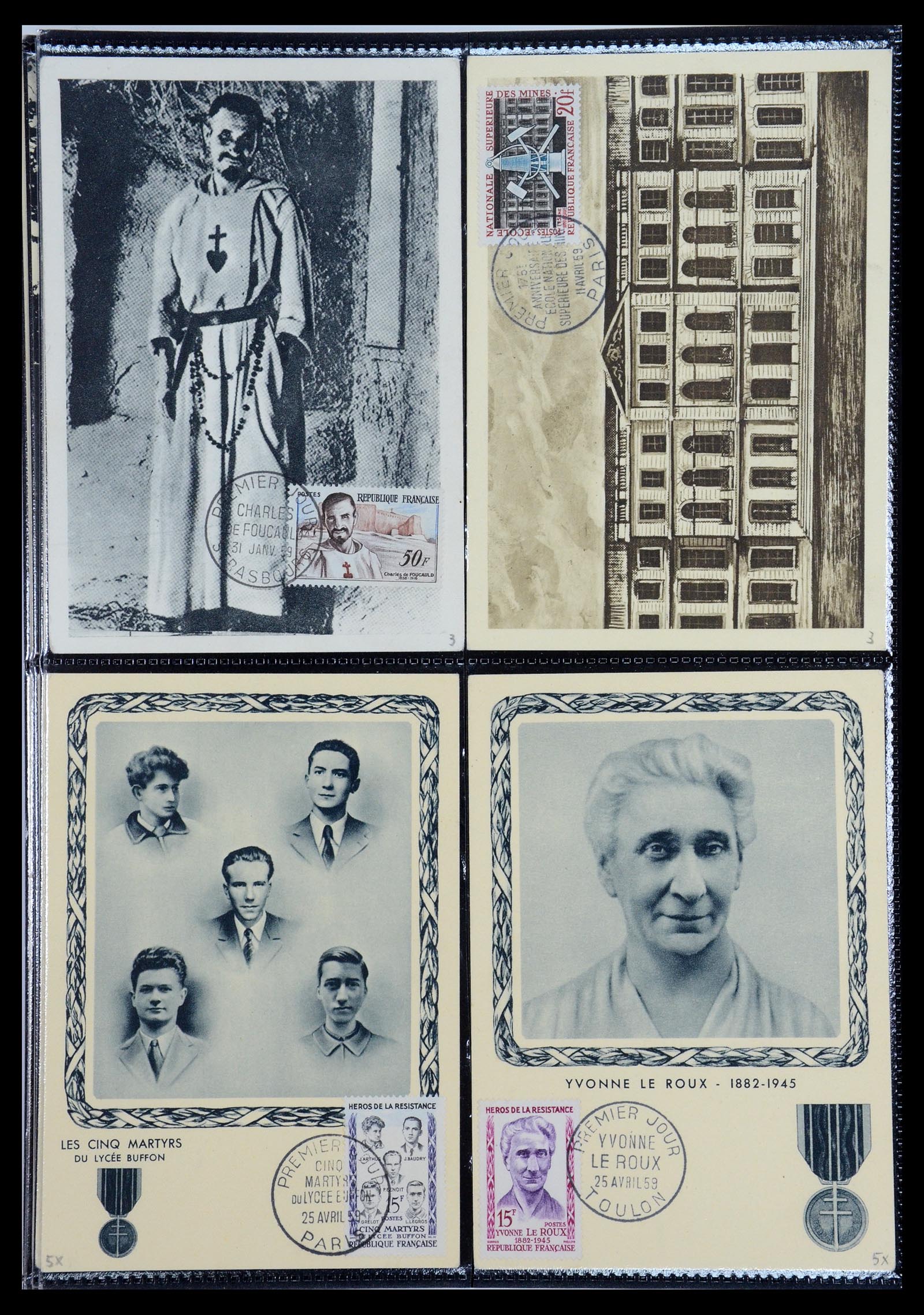35770 056 - Postzegelverzameling 35770 Frankrijk maximumkaarten 1936(!)-1990.