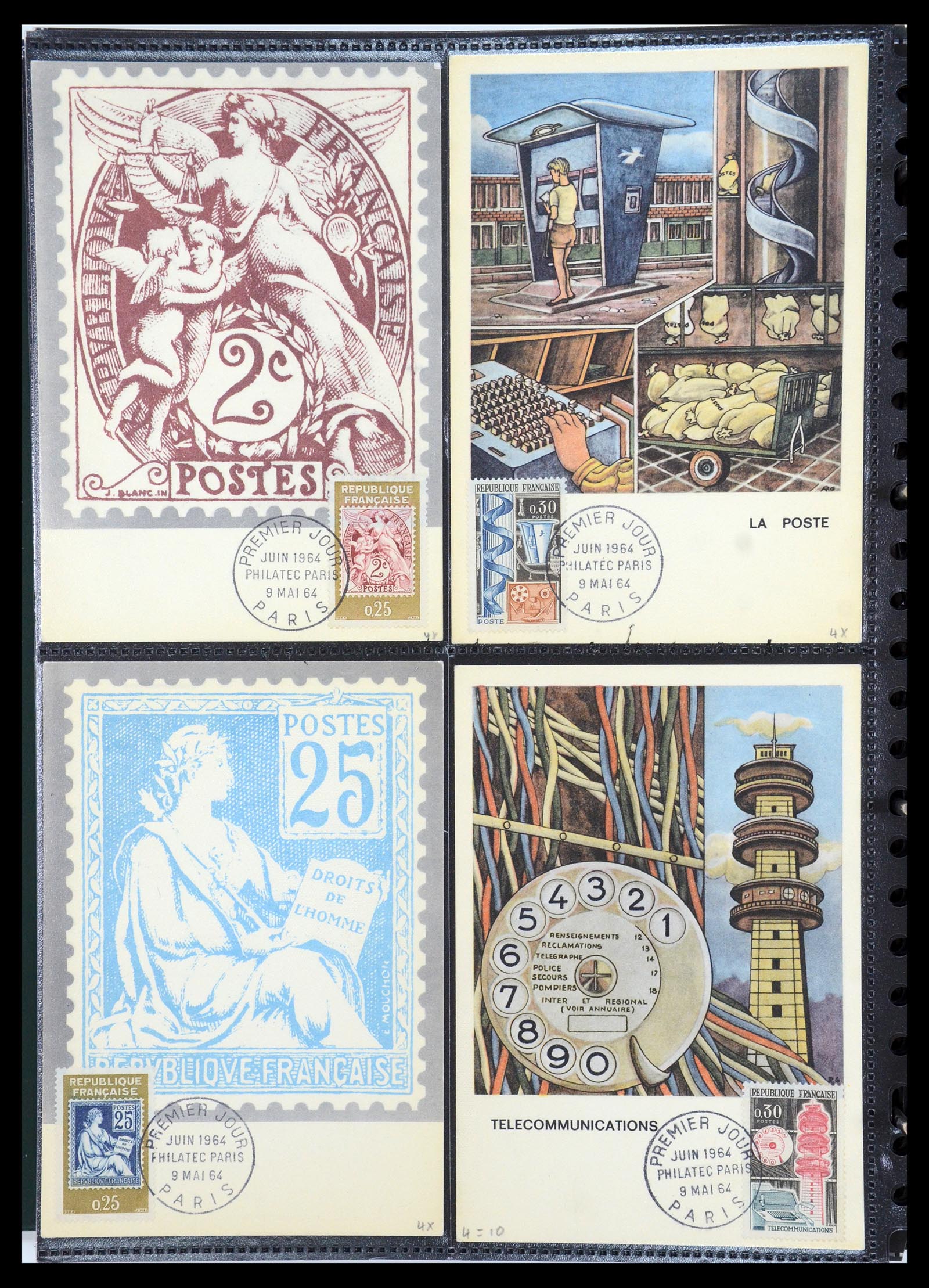 35770 100 - Stamp Collection 35770 France maximumcards 1936(!)-1990.