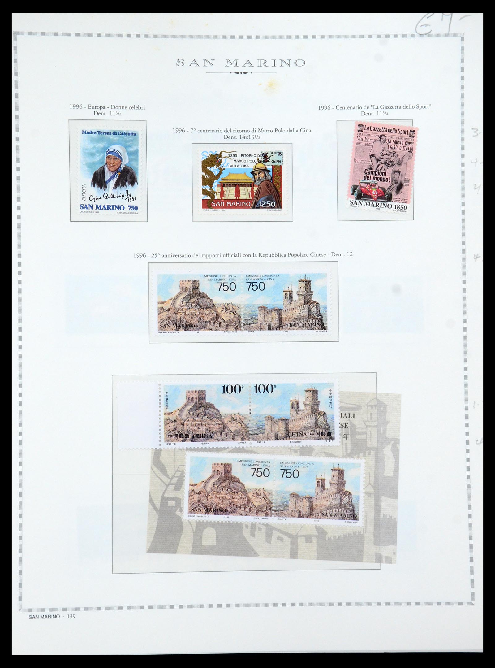 35771 079 - Postzegelverzameling 35771 San Marino 1877-1997.