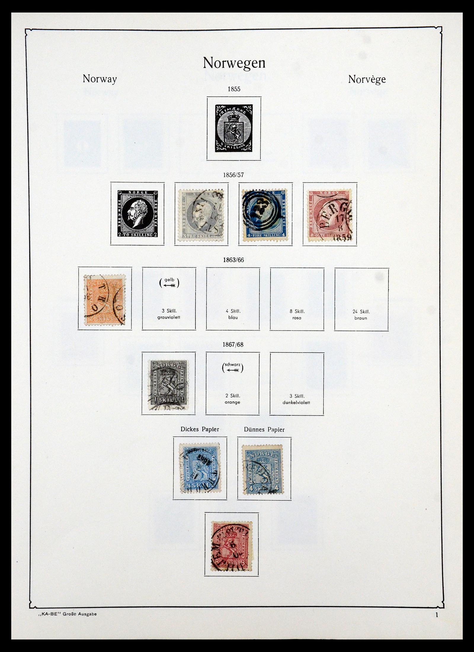 35772 001 - Postzegelverzameling 35772 Noorwegen 1856-2001.