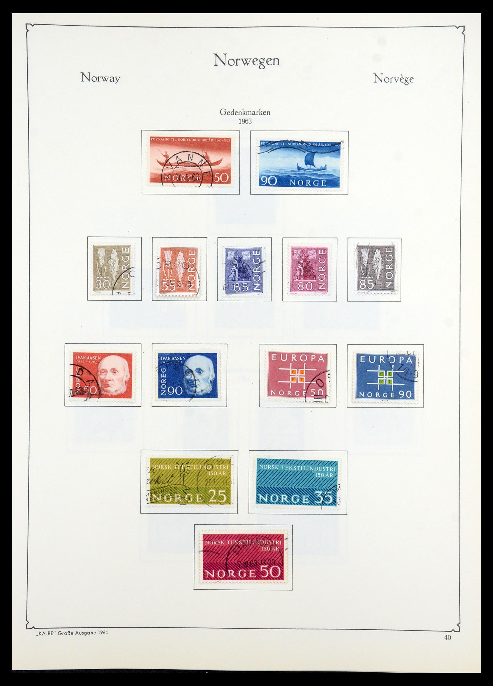 35772 040 - Postzegelverzameling 35772 Noorwegen 1856-2001.