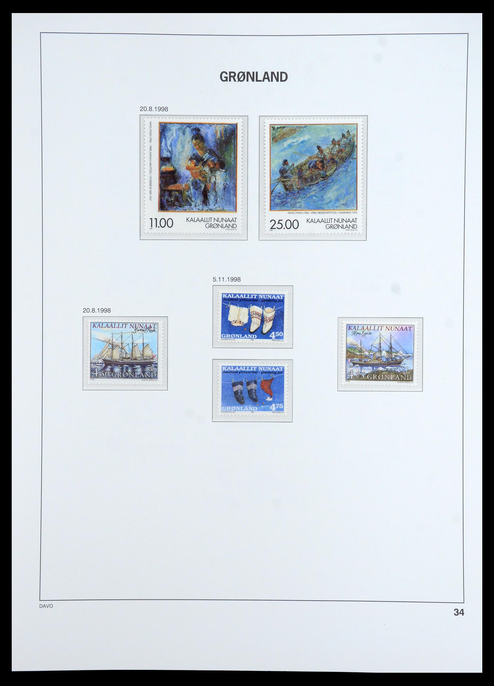 35773 034 - Postzegelverzameling 35773 Groenland 1905-1999.