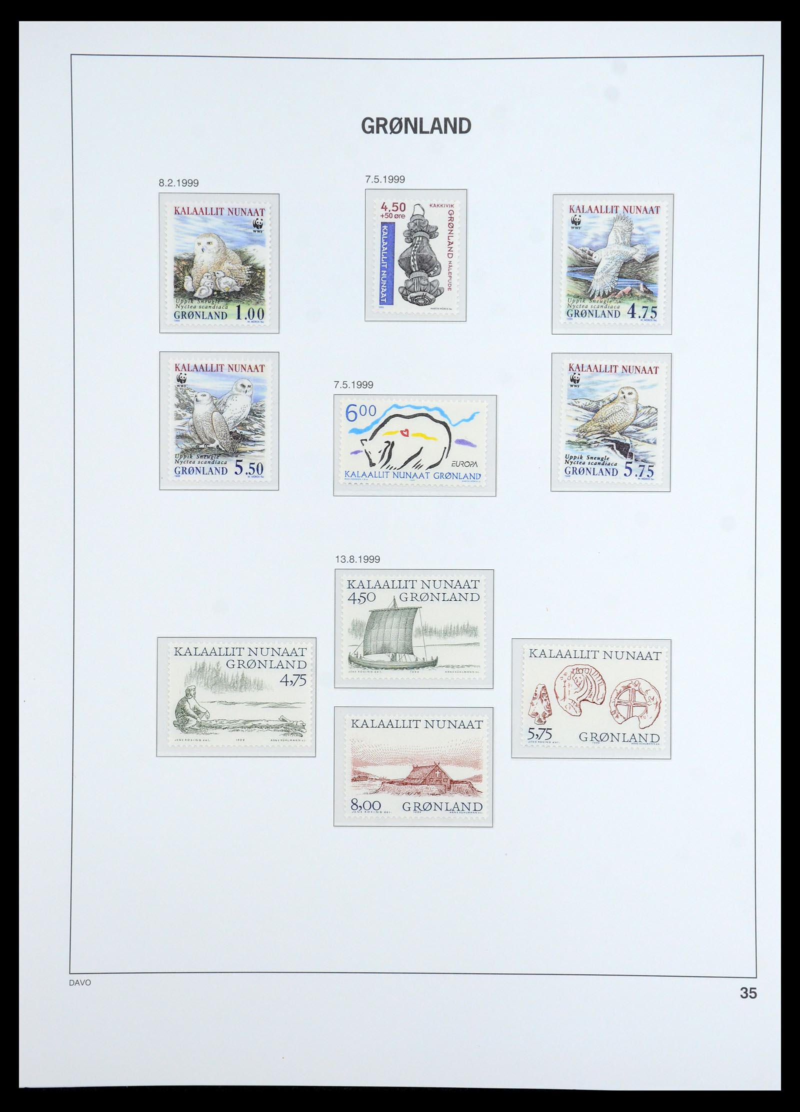 35773 035 - Postzegelverzameling 35773 Groenland 1905-1999.