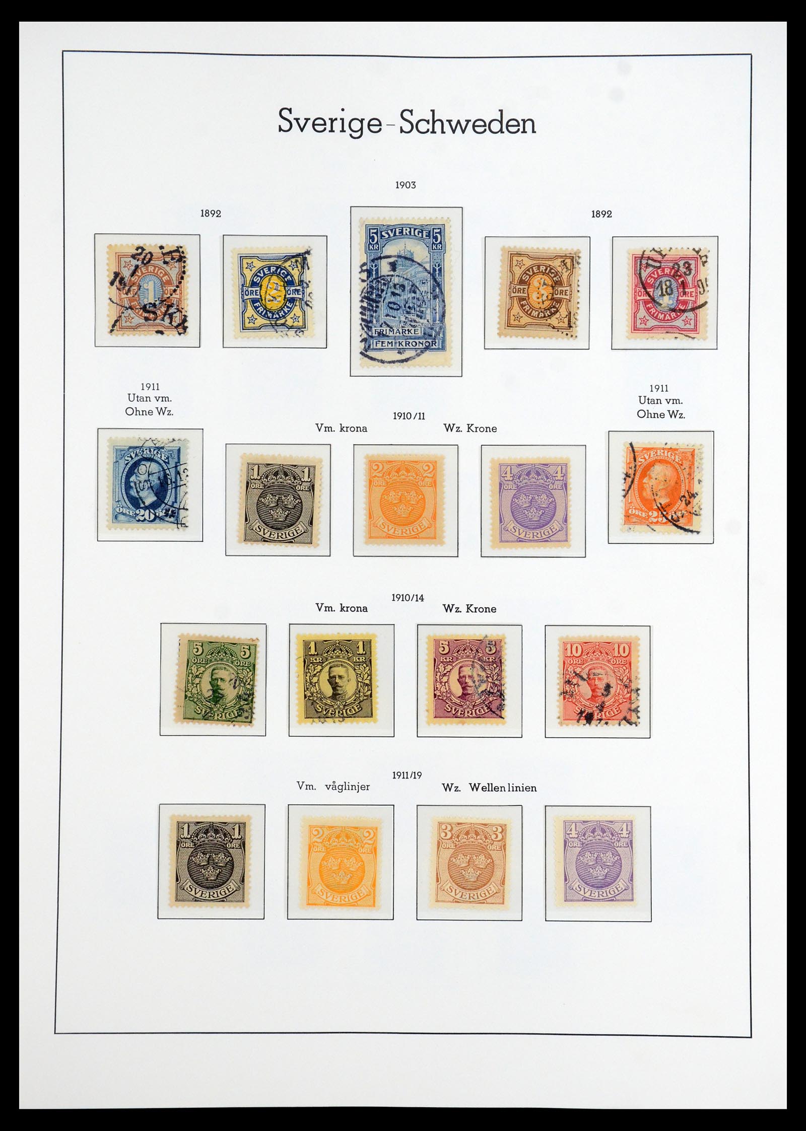 35778 005 - Postzegelverzameling 35778 Zweden 1855-1990.