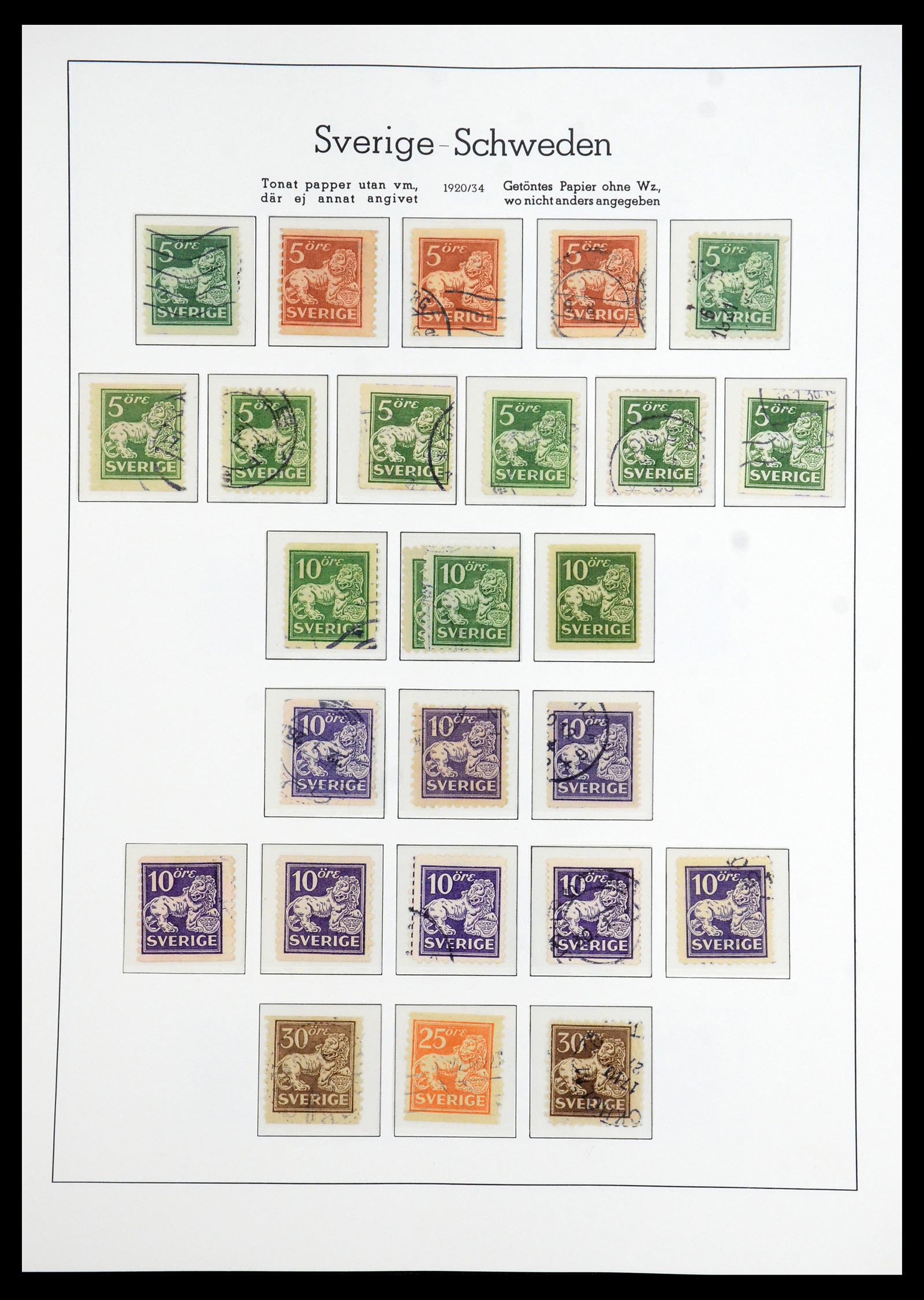 35778 010 - Postzegelverzameling 35778 Zweden 1855-1990.