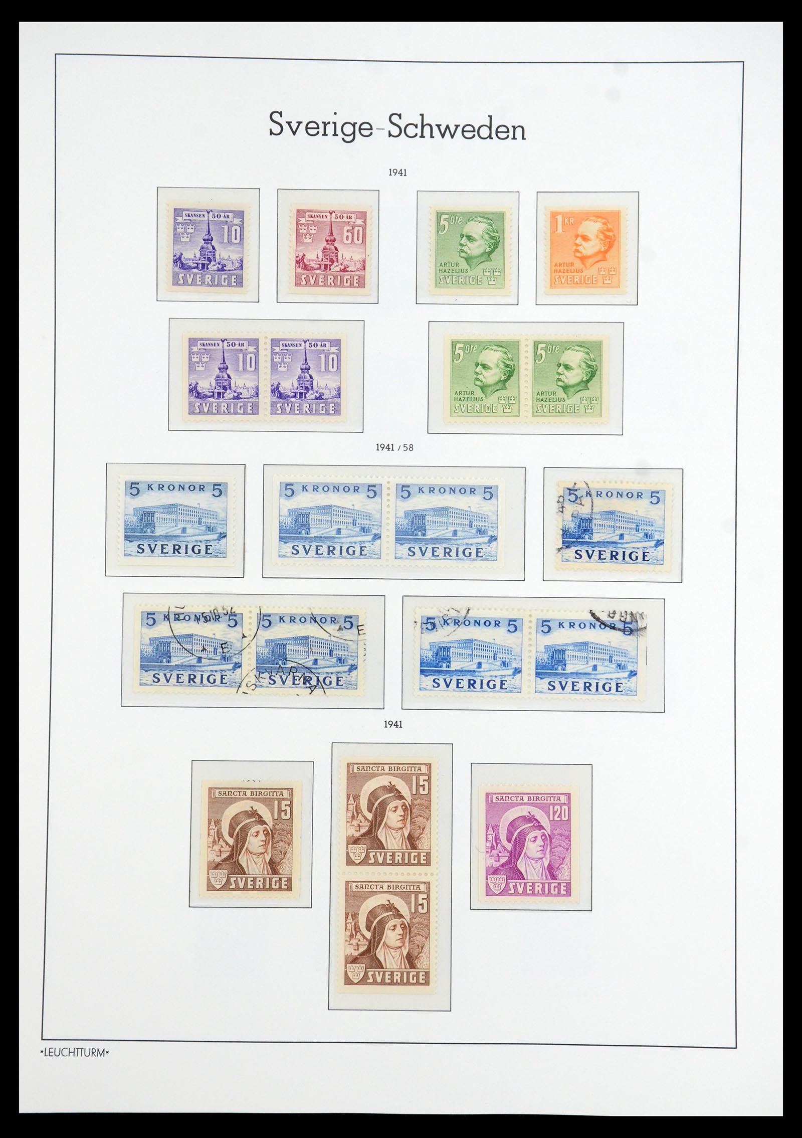 35778 025 - Postzegelverzameling 35778 Zweden 1855-1990.