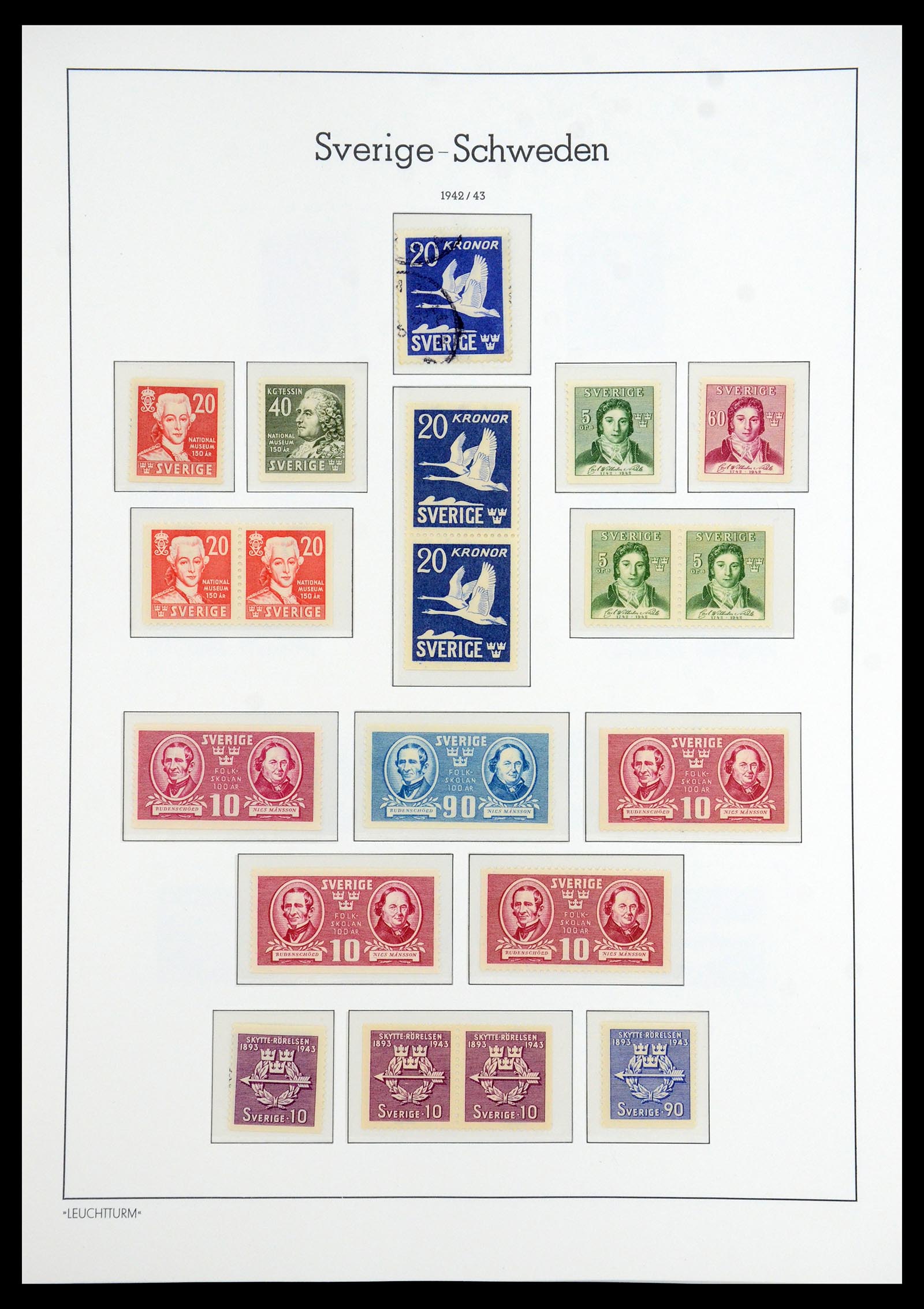 35778 026 - Postzegelverzameling 35778 Zweden 1855-1990.