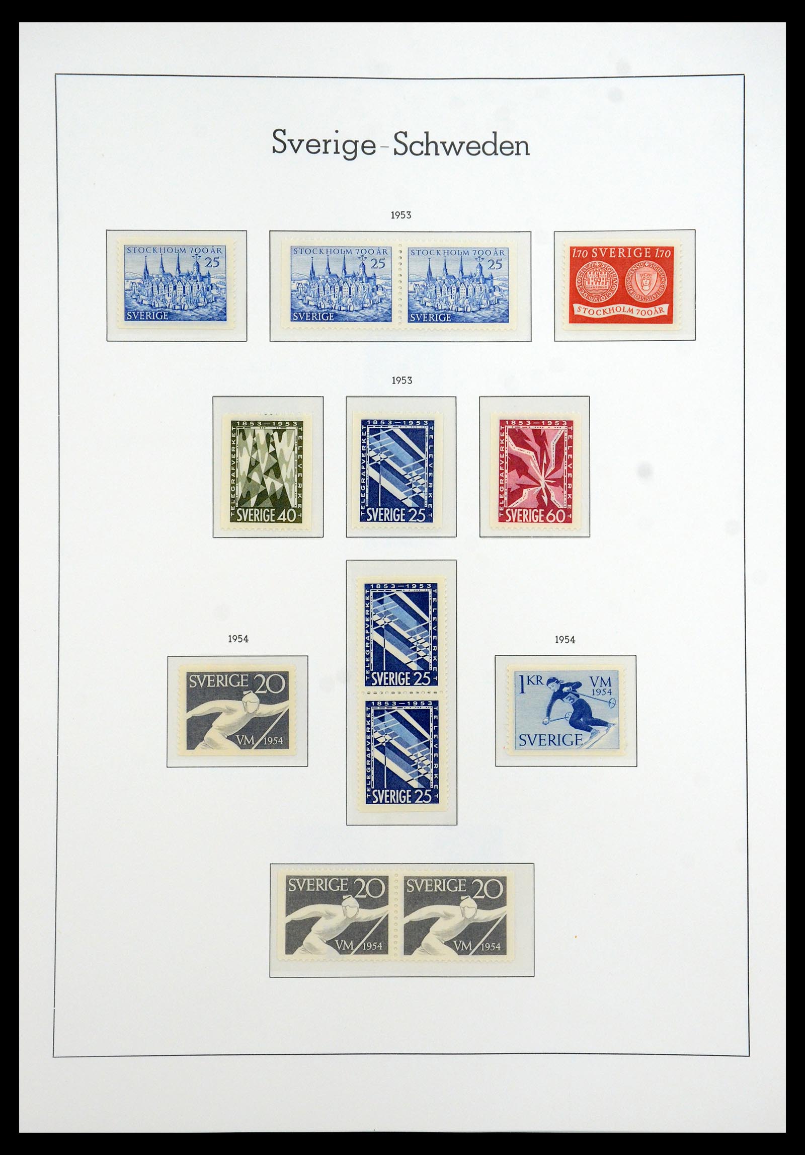 35778 037 - Postzegelverzameling 35778 Zweden 1855-1990.