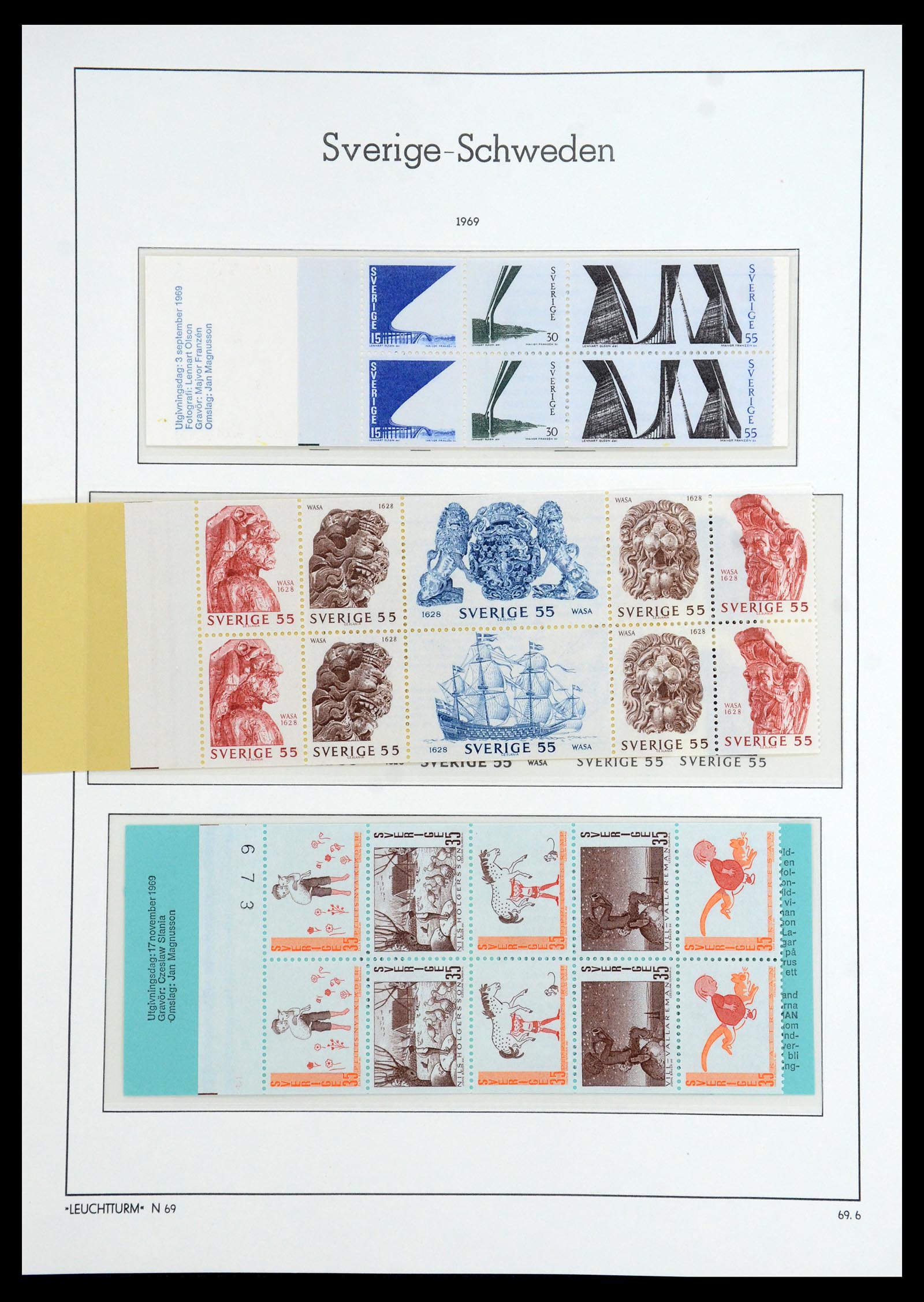 35778 099 - Stamp Collection 35778 Sweden 1855-1990.
