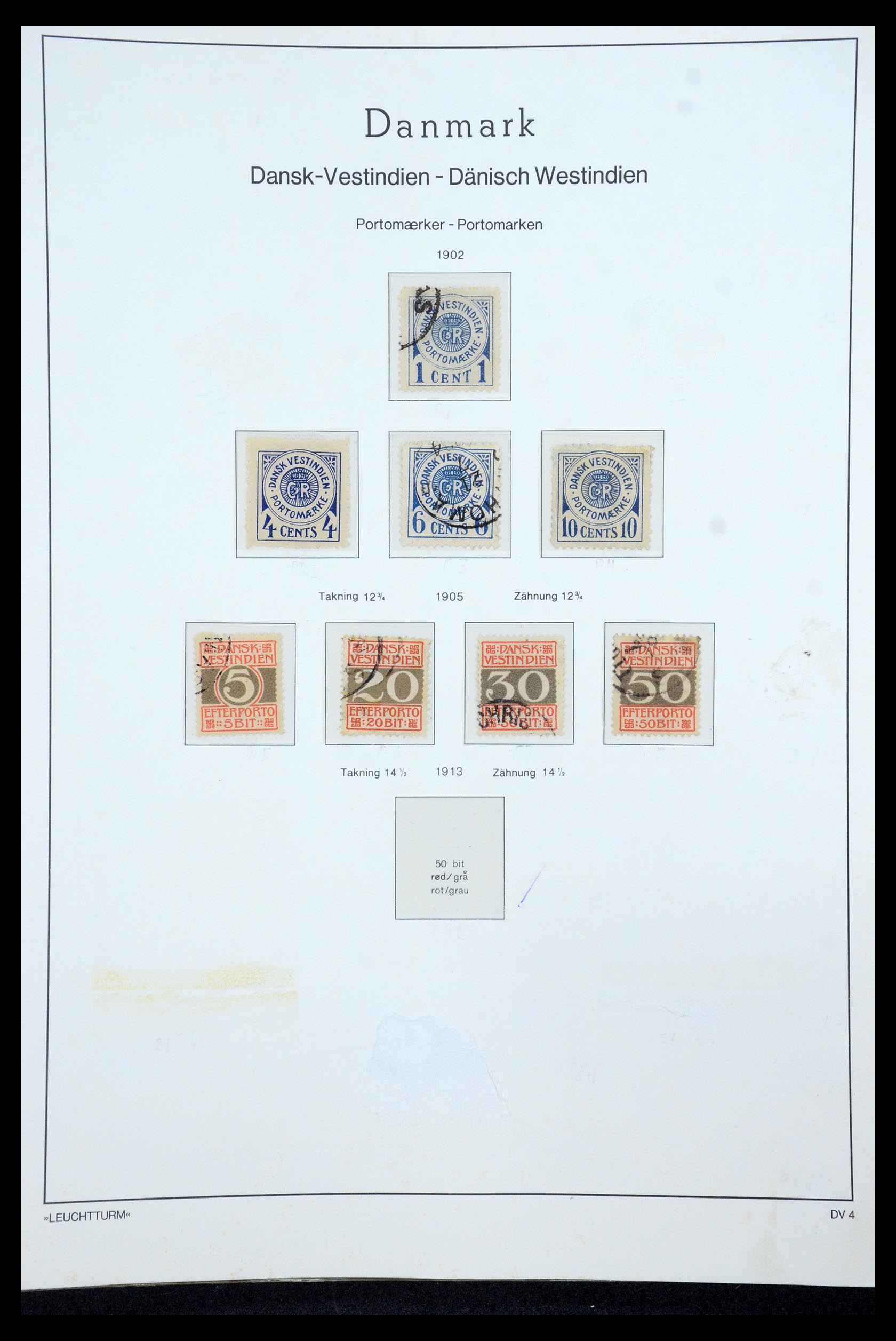 35781 006 - Postzegelverzameling 35781 Deens West Indië 1855-1916.