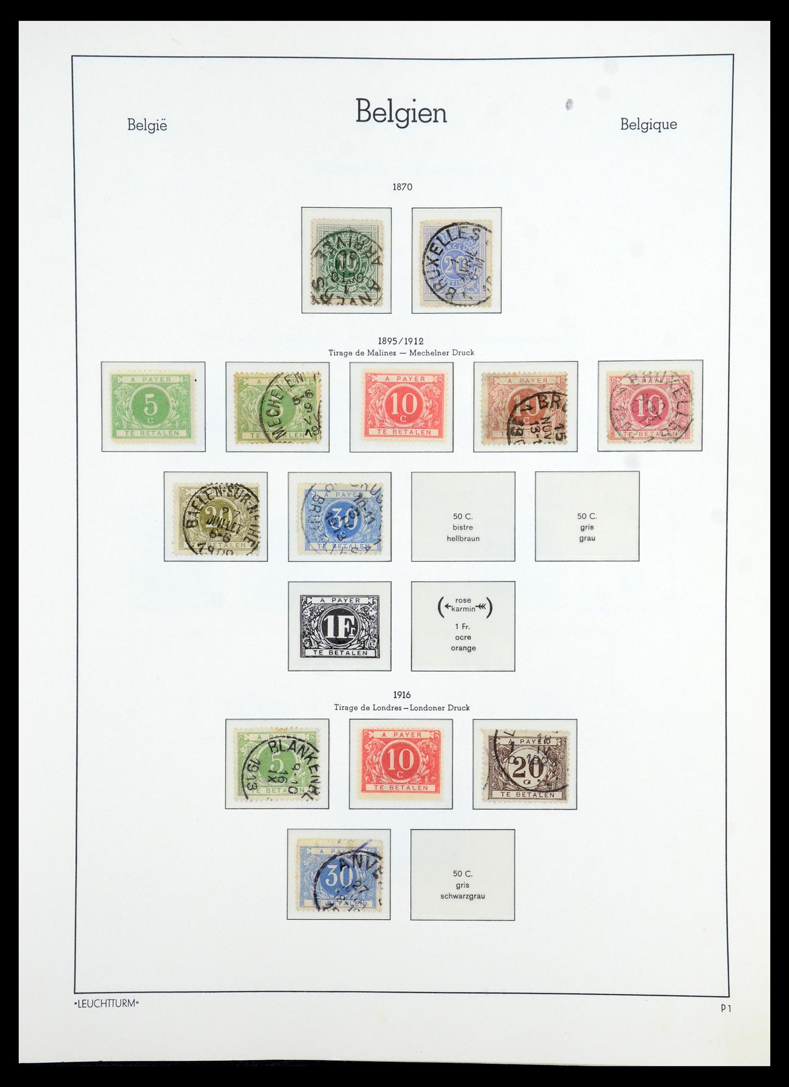 35785 124 - Stamp Collection 35785 Belgium 1849-1960.