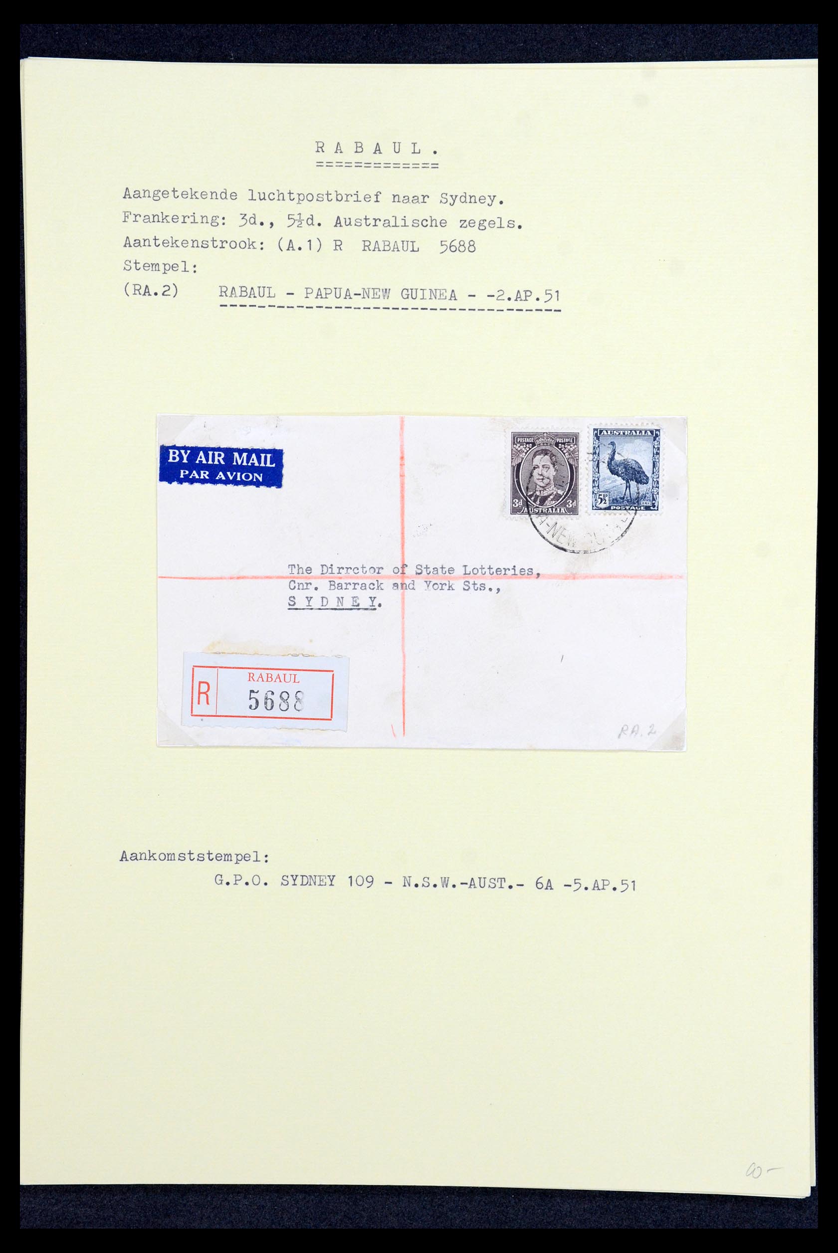 35787 008 - Postzegelverzameling 35787 Papua New Guinea  brieven 1945-1952.