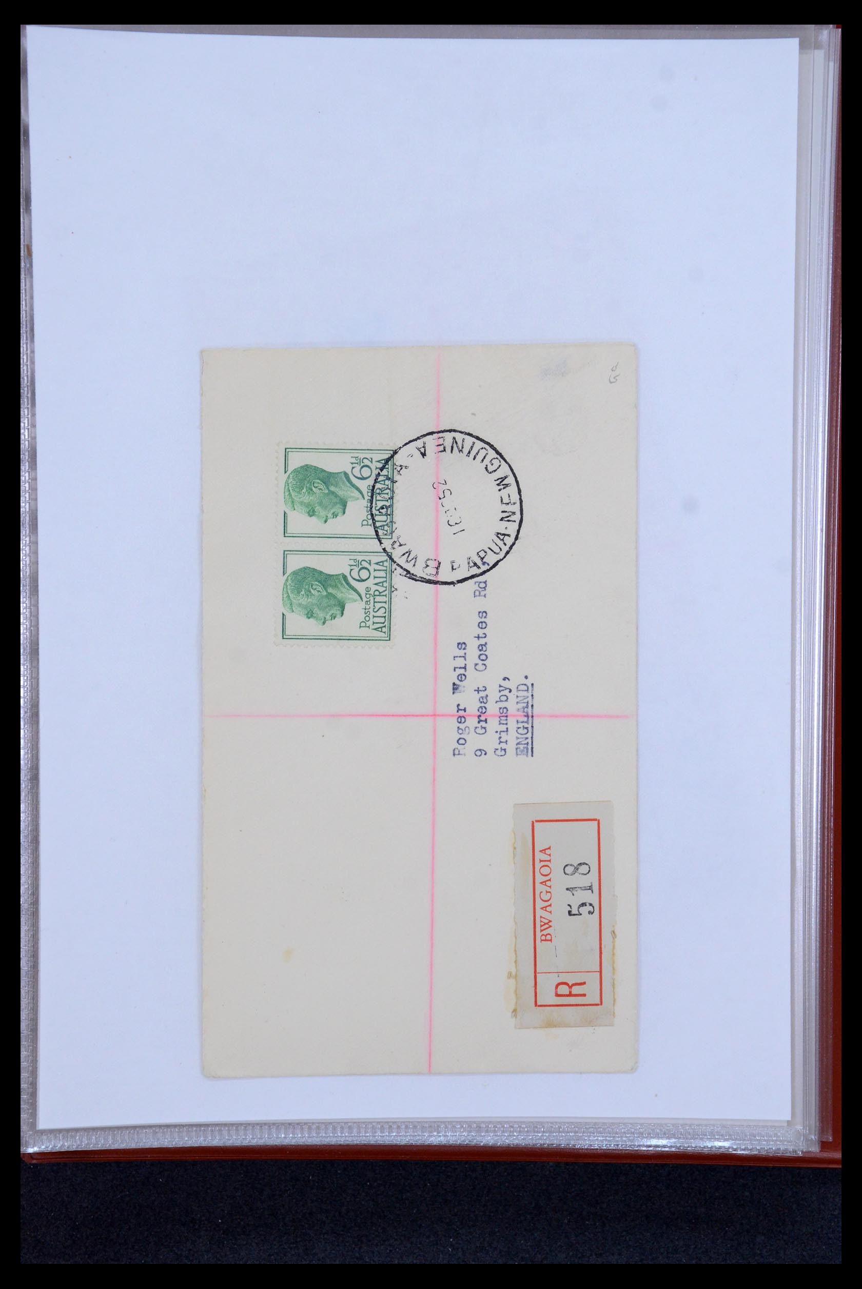 35787 011 - Postzegelverzameling 35787 Papua New Guinea  brieven 1945-1952.