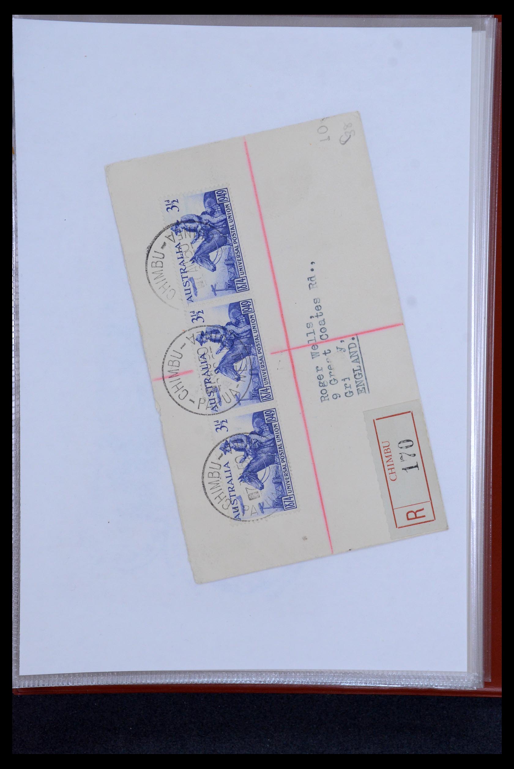 35787 012 - Postzegelverzameling 35787 Papua New Guinea  brieven 1945-1952.