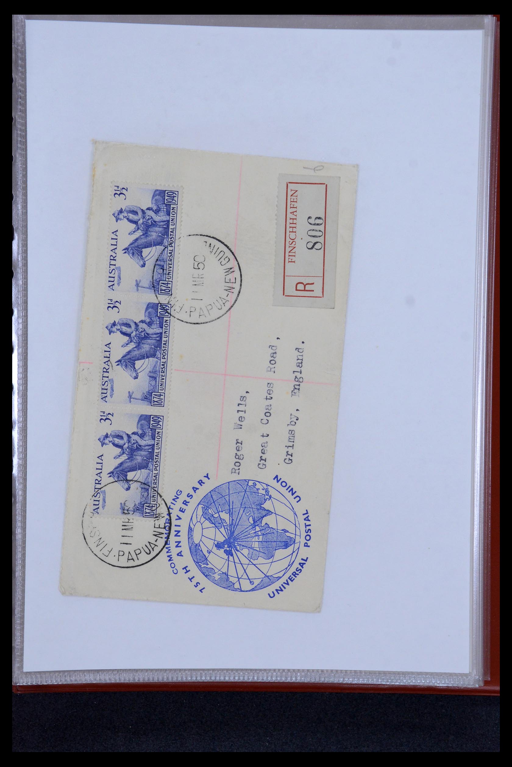 35787 013 - Postzegelverzameling 35787 Papua New Guinea  brieven 1945-1952.