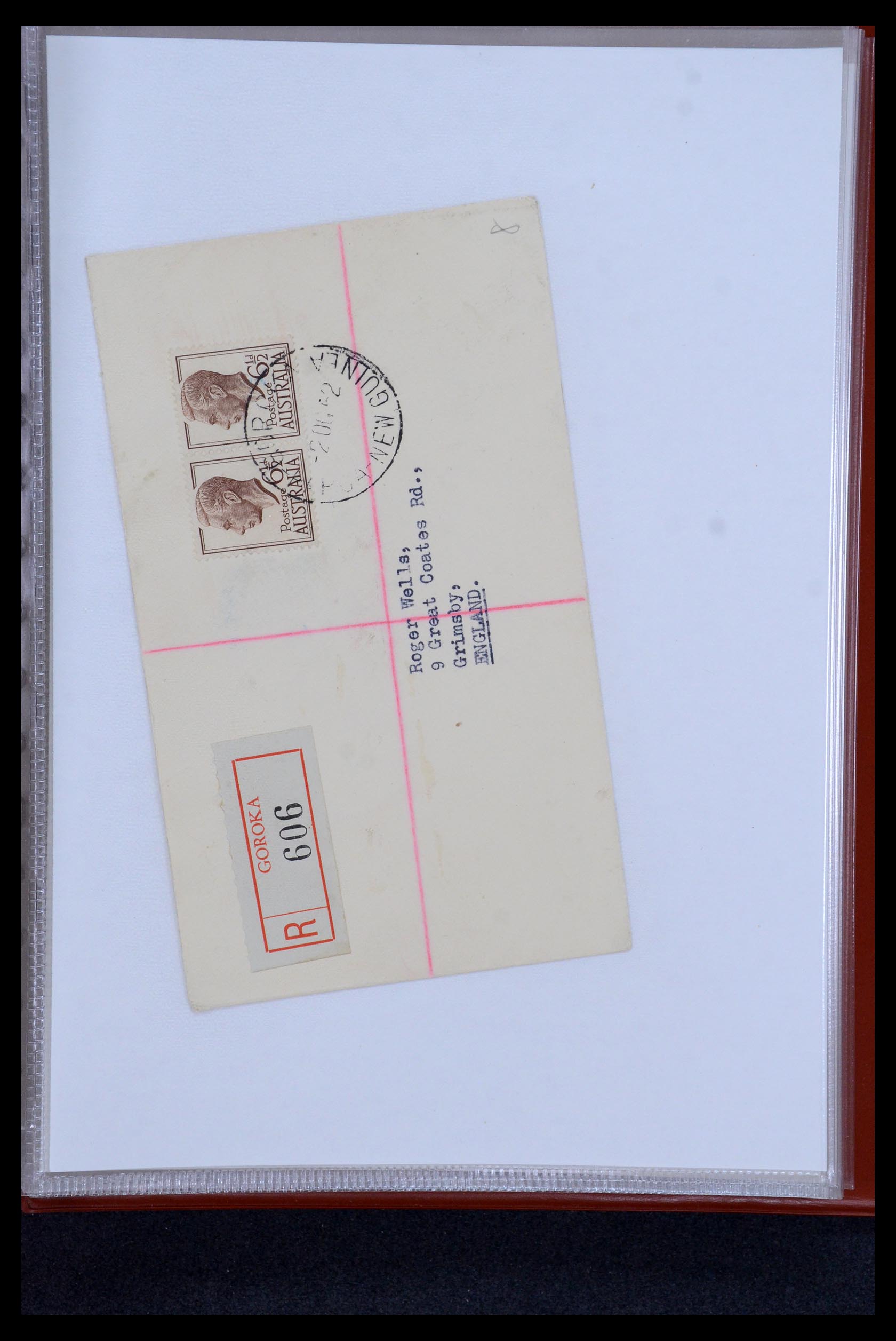 35787 014 - Postzegelverzameling 35787 Papua New Guinea  brieven 1945-1952.