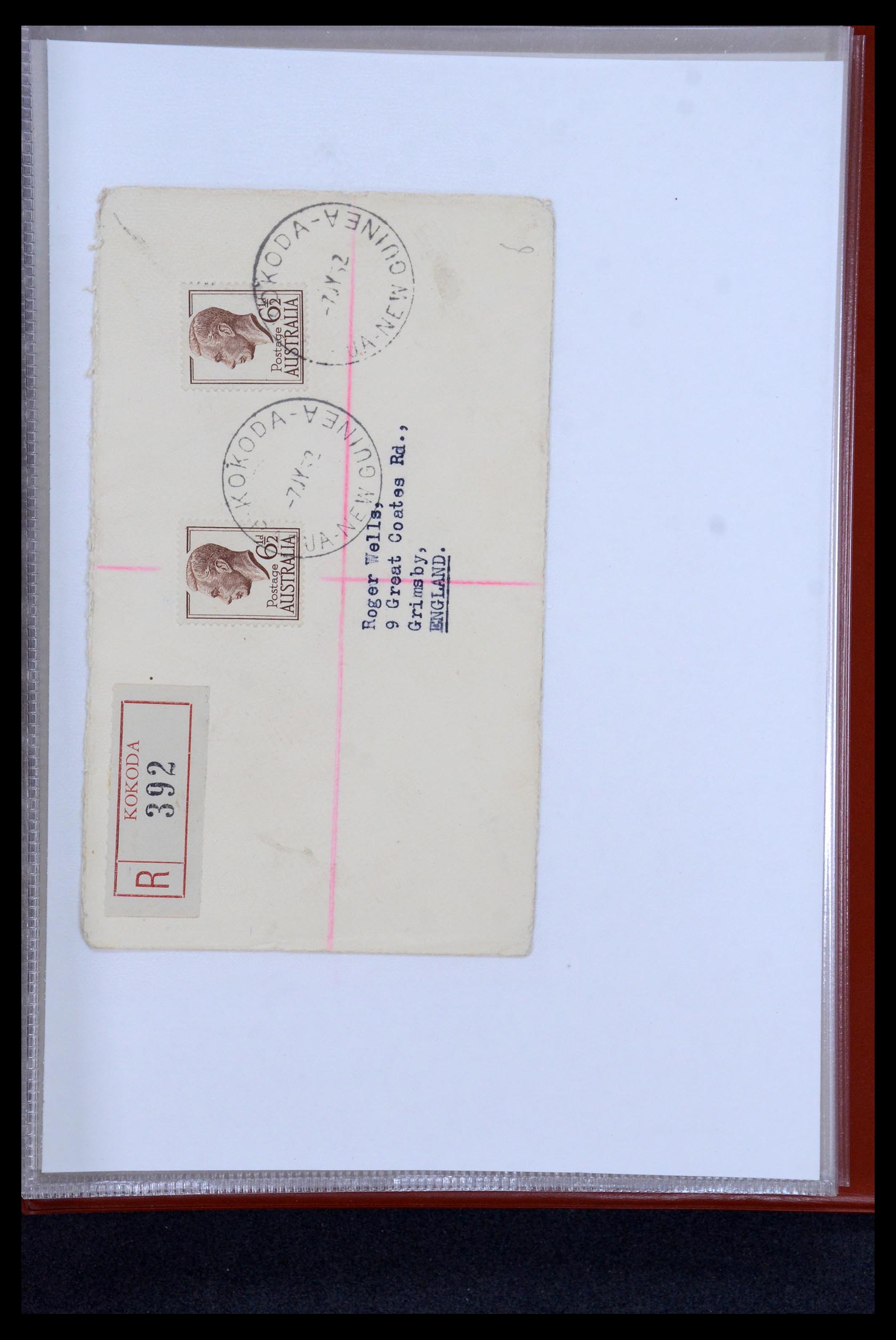 35787 016 - Postzegelverzameling 35787 Papua New Guinea  brieven 1945-1952.