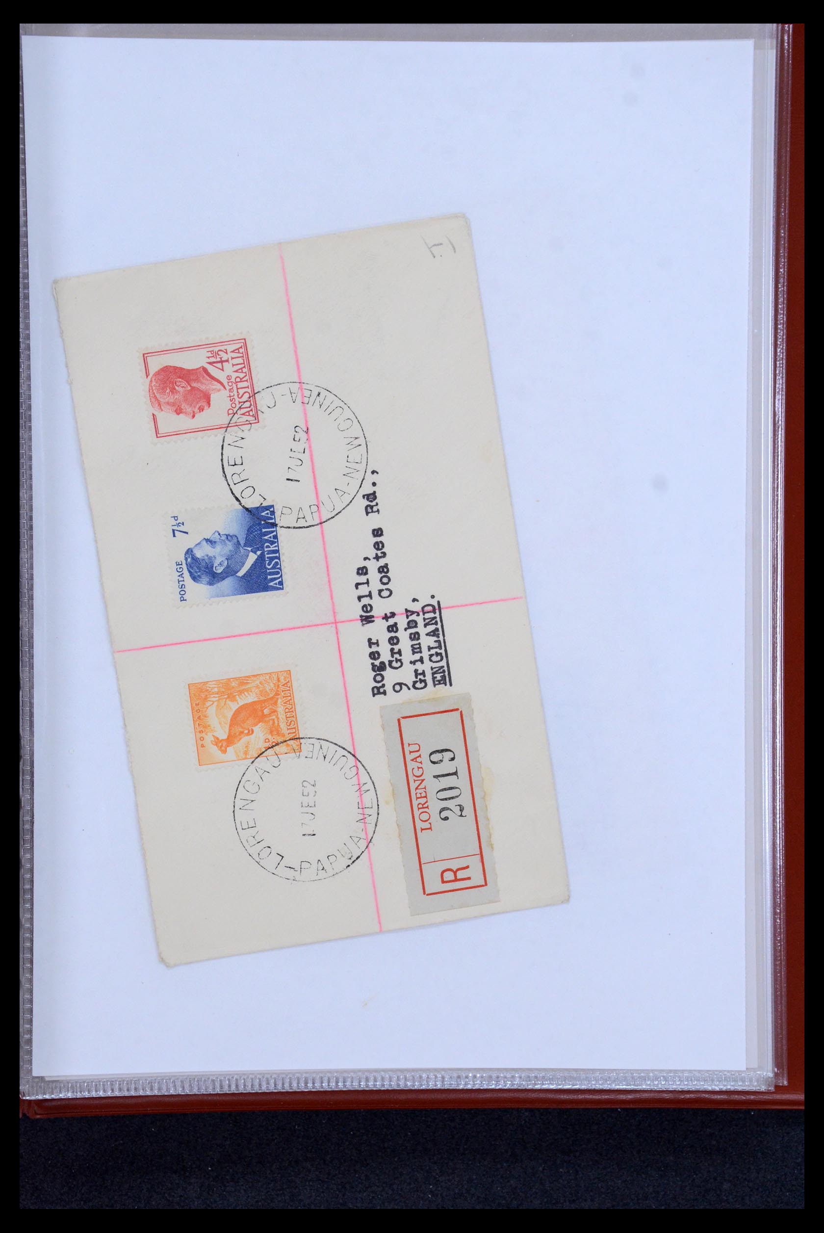 35787 018 - Postzegelverzameling 35787 Papua New Guinea  brieven 1945-1952.