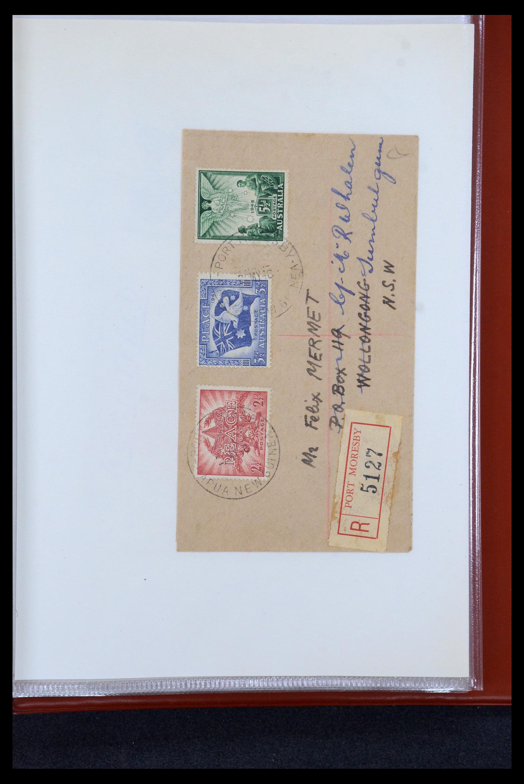 35787 022 - Postzegelverzameling 35787 Papua New Guinea  brieven 1945-1952.