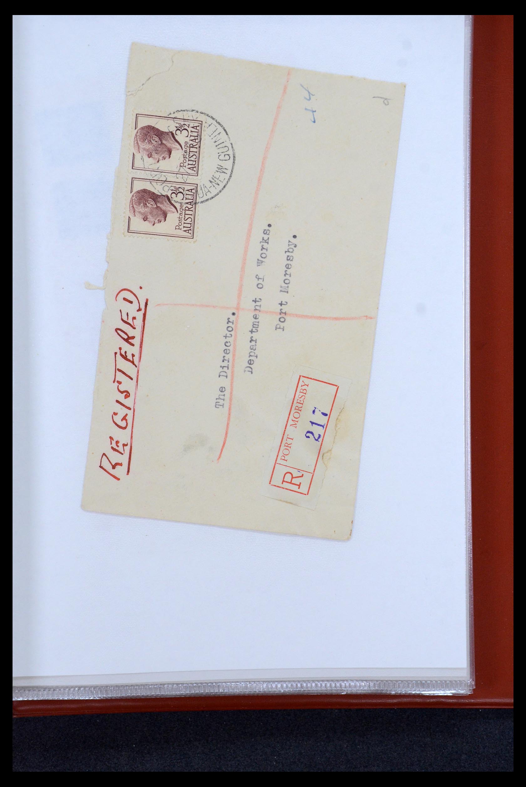 35787 023 - Postzegelverzameling 35787 Papua New Guinea  brieven 1945-1952.
