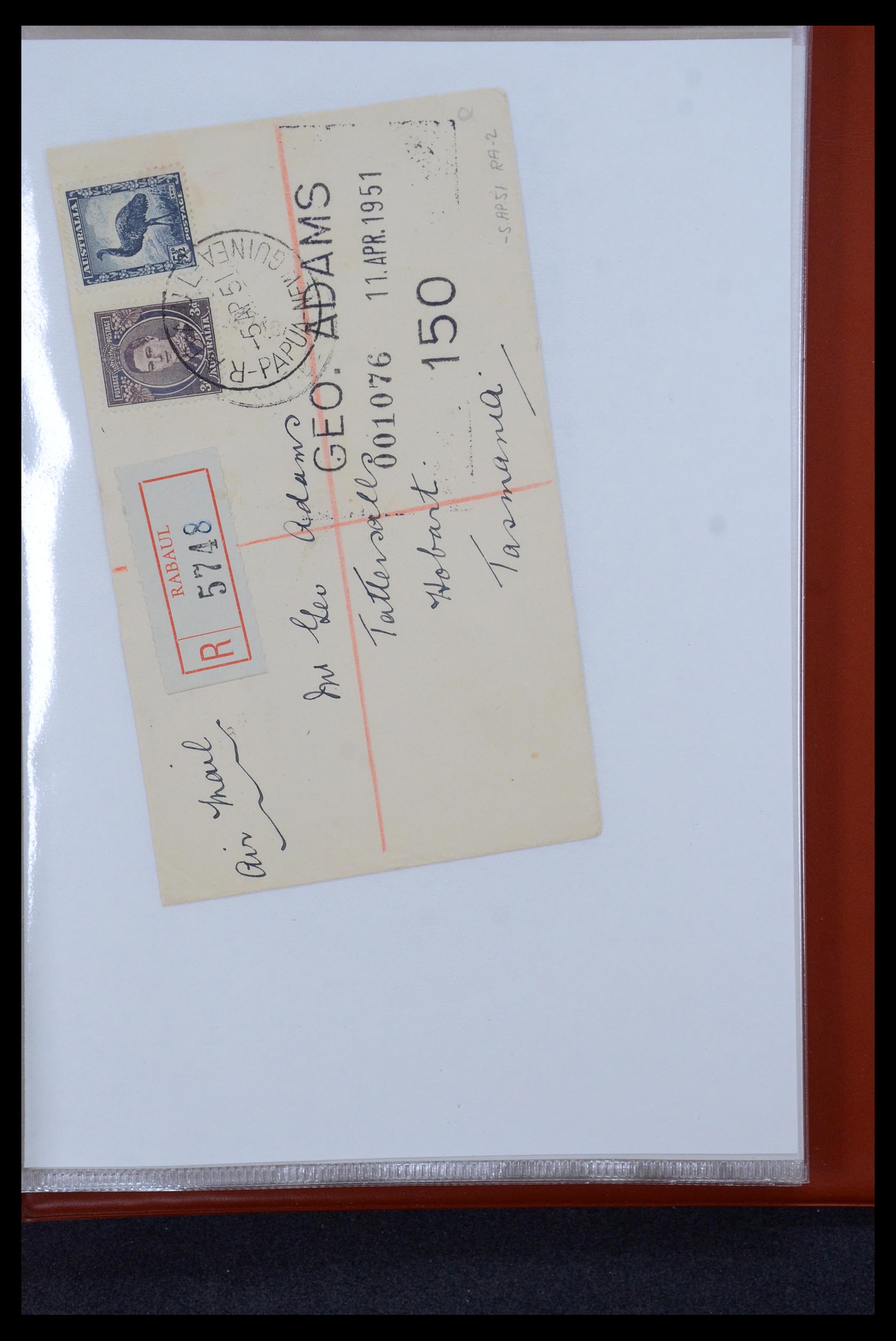 35787 024 - Postzegelverzameling 35787 Papua New Guinea  brieven 1945-1952.