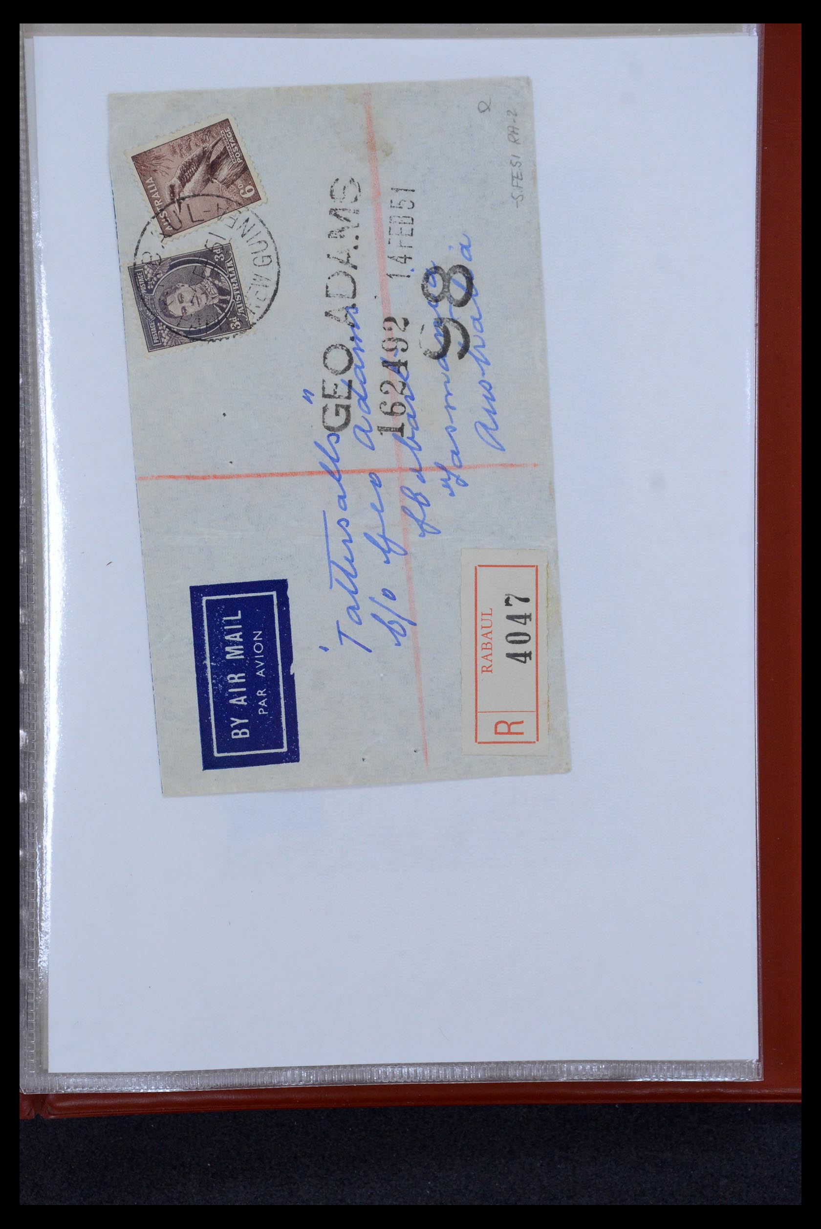 35787 025 - Postzegelverzameling 35787 Papua New Guinea  brieven 1945-1952.