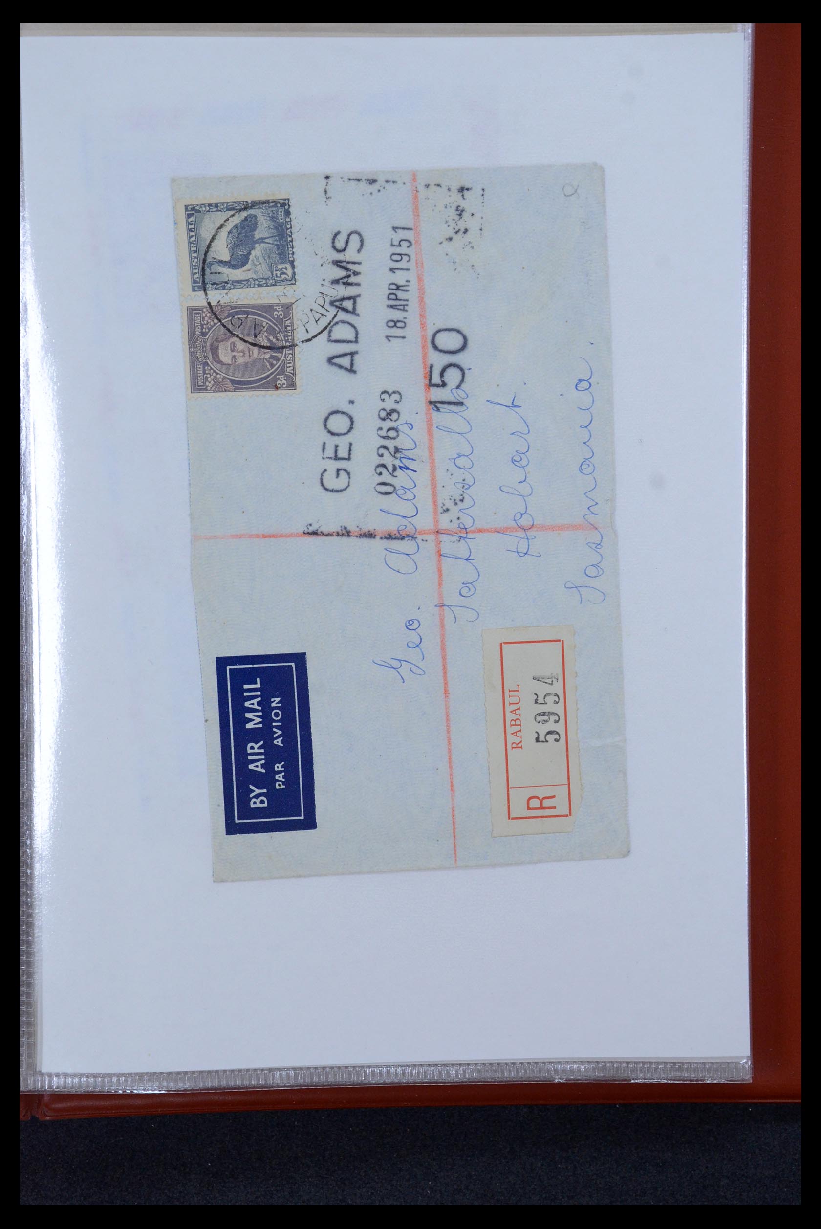 35787 026 - Postzegelverzameling 35787 Papua New Guinea  brieven 1945-1952.