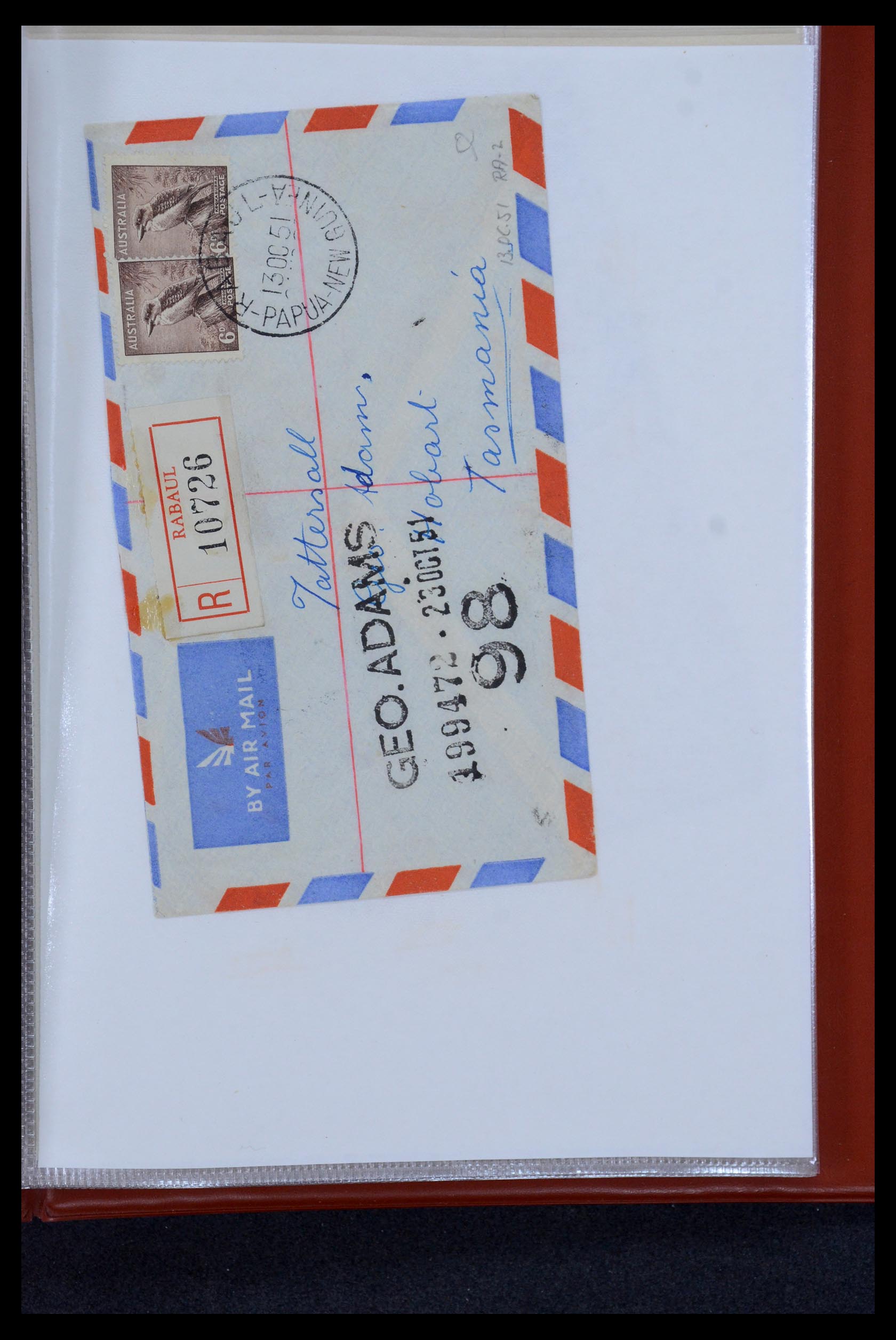 35787 027 - Postzegelverzameling 35787 Papua New Guinea  brieven 1945-1952.