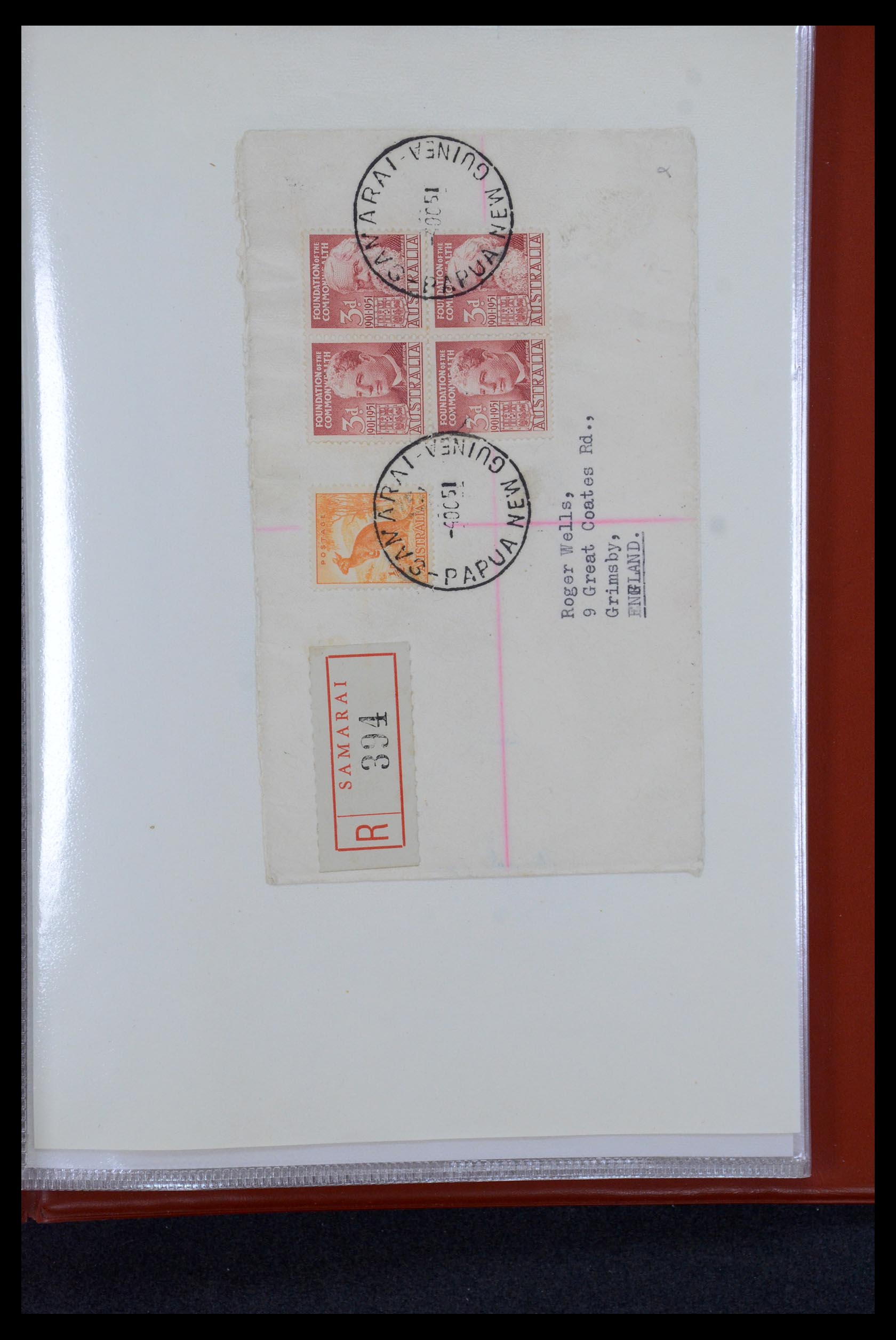 35787 029 - Postzegelverzameling 35787 Papua New Guinea  brieven 1945-1952.