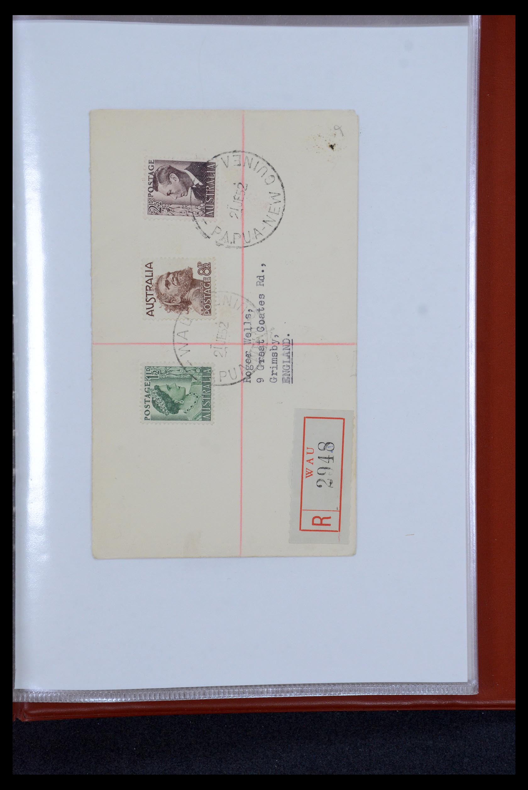 35787 030 - Postzegelverzameling 35787 Papua New Guinea  brieven 1945-1952.