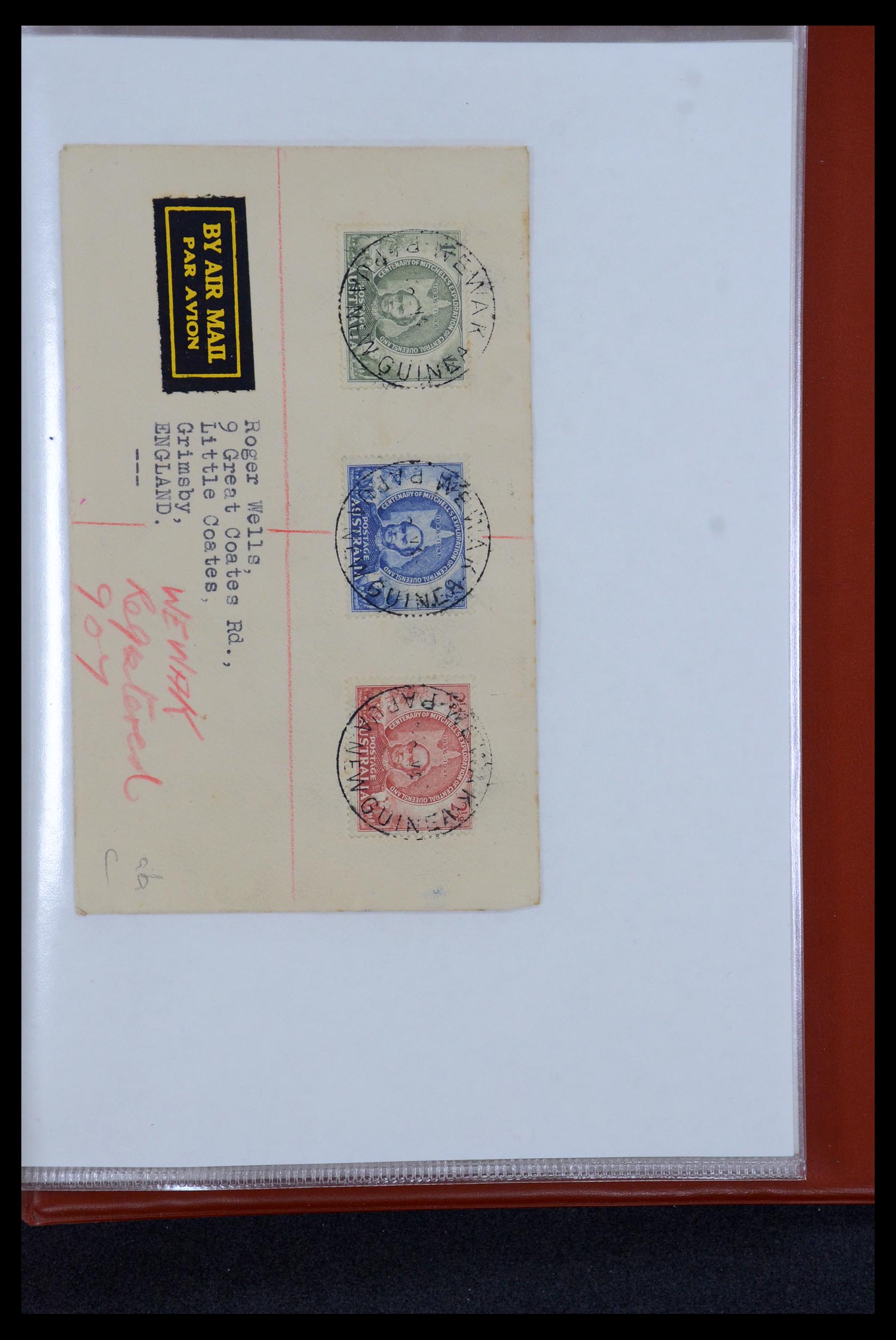 35787 032 - Postzegelverzameling 35787 Papua New Guinea  brieven 1945-1952.
