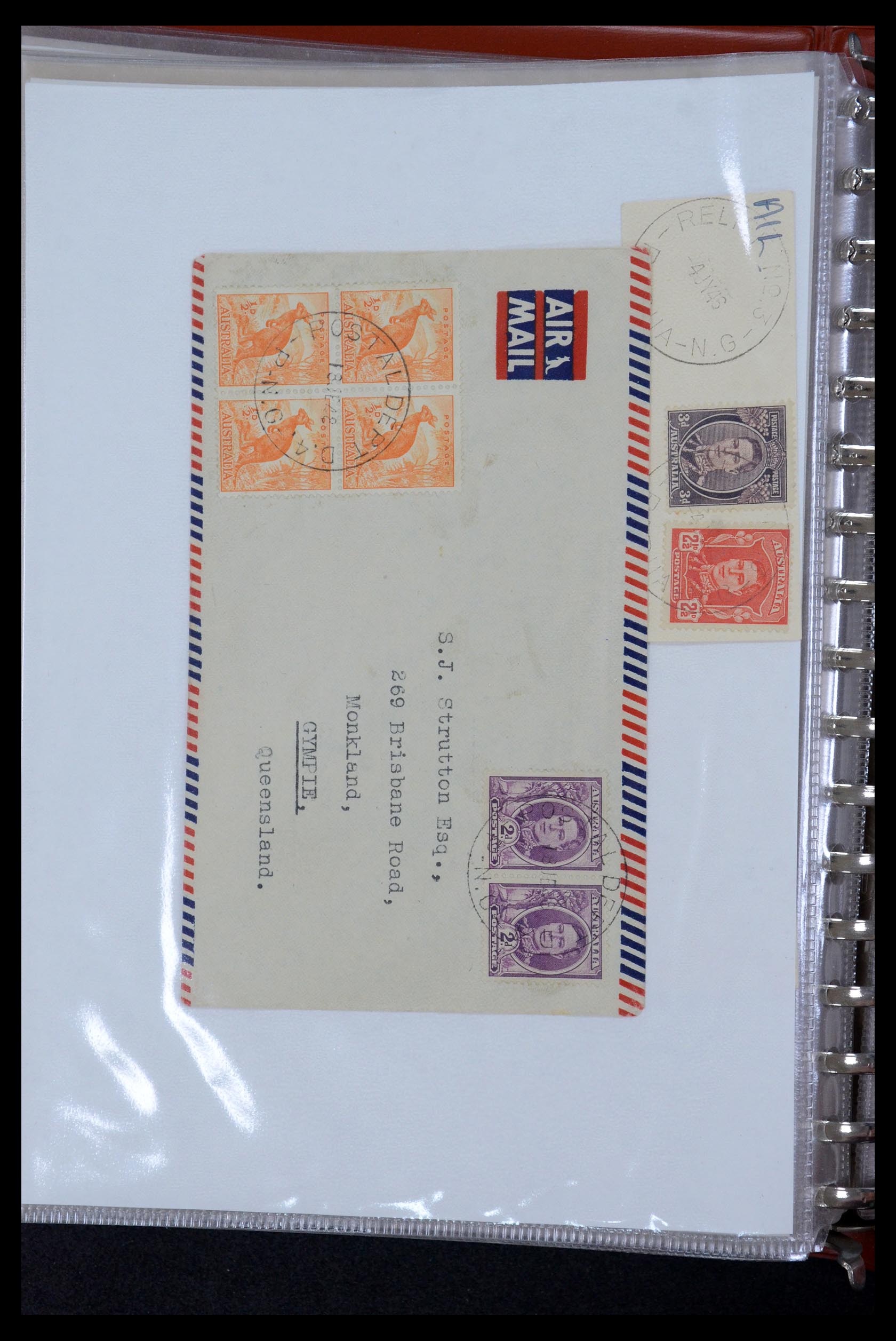 35787 035 - Postzegelverzameling 35787 Papua New Guinea  brieven 1945-1952.