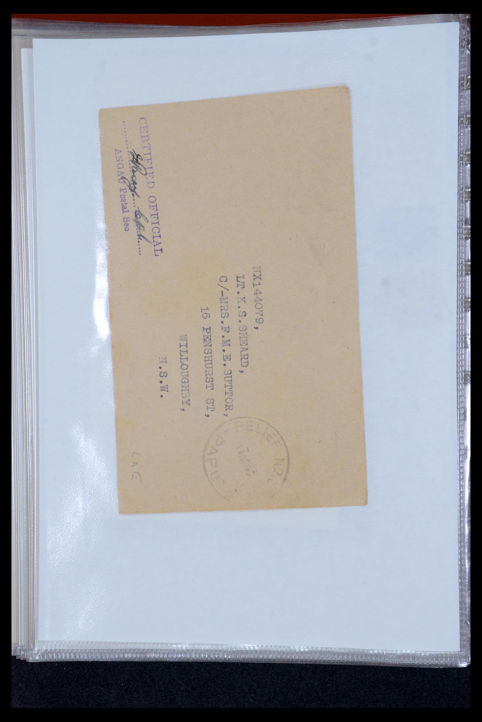 35787 036 - Postzegelverzameling 35787 Papua New Guinea  brieven 1945-1952.
