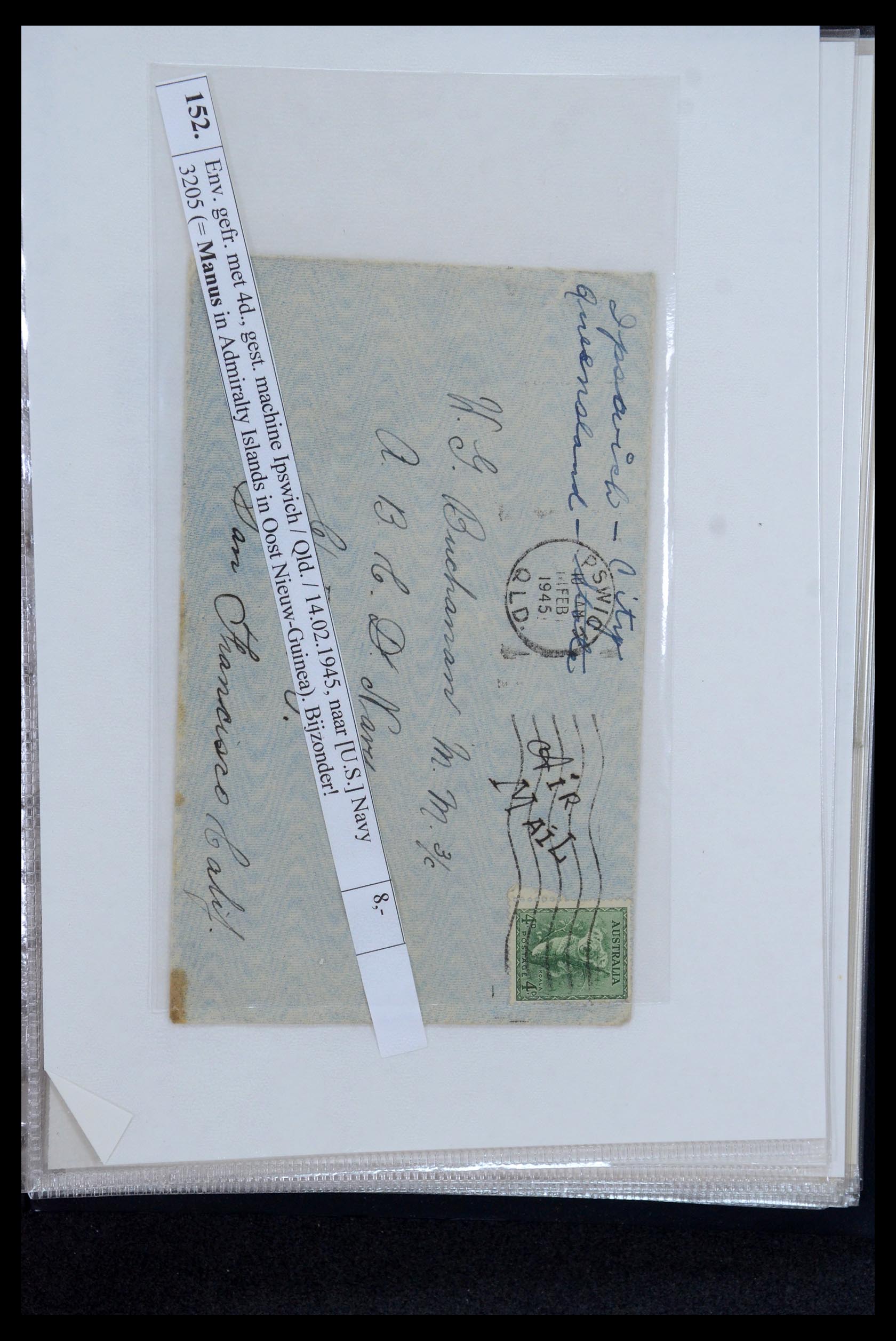 35787 043 - Postzegelverzameling 35787 Papua New Guinea  brieven 1945-1952.
